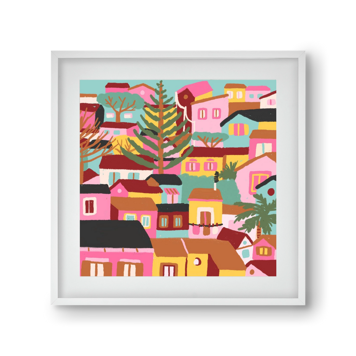 Modica város részlet, 30x30 cm (20x20 cm), Fehér keret, paszpartuval