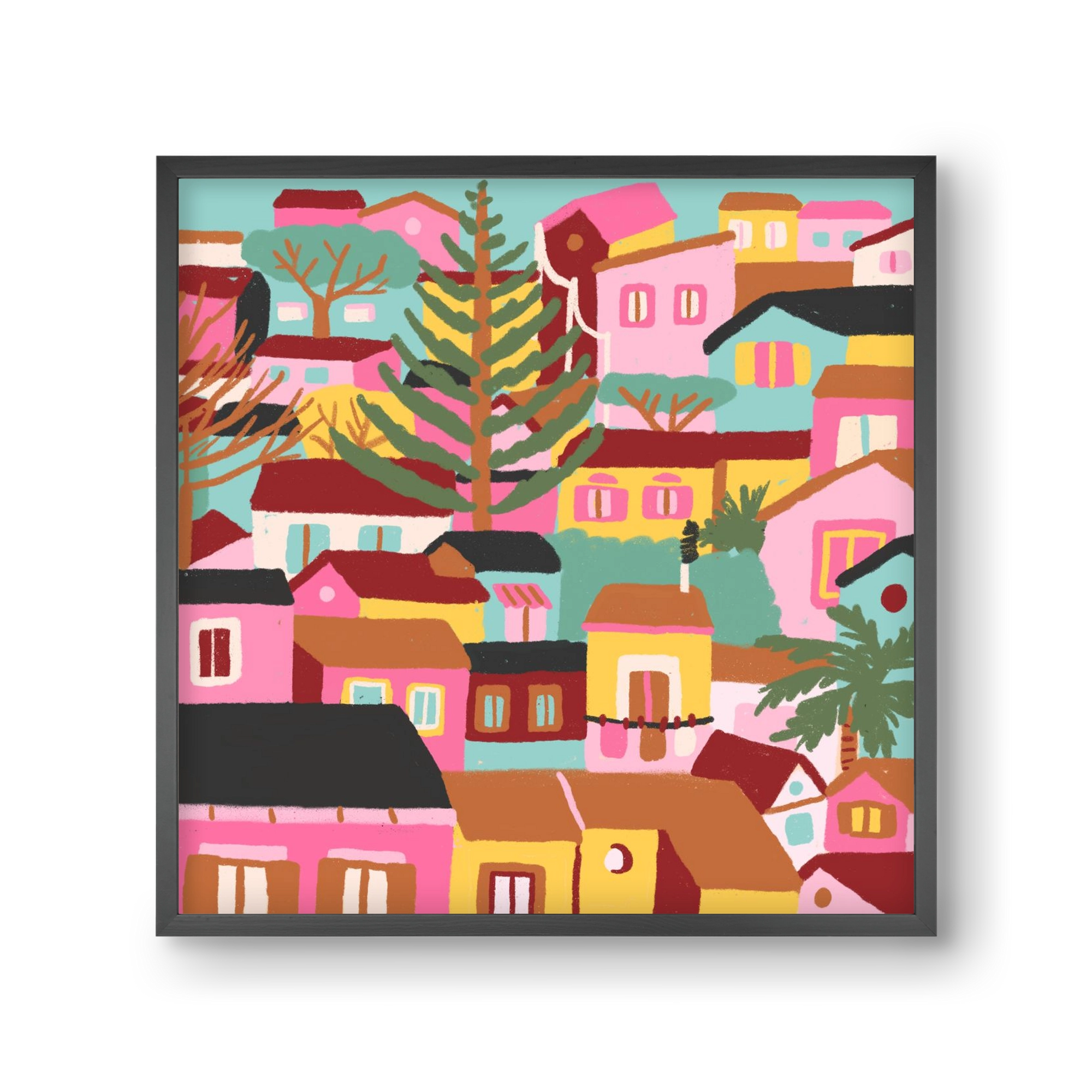 Modica város részlet, 30x30 cm (30x30 cm), Fekete keret