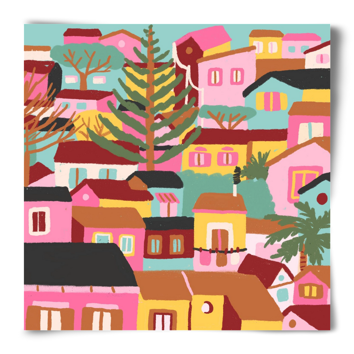 Modica város részlet, 50x50 cm, Keret nélkül