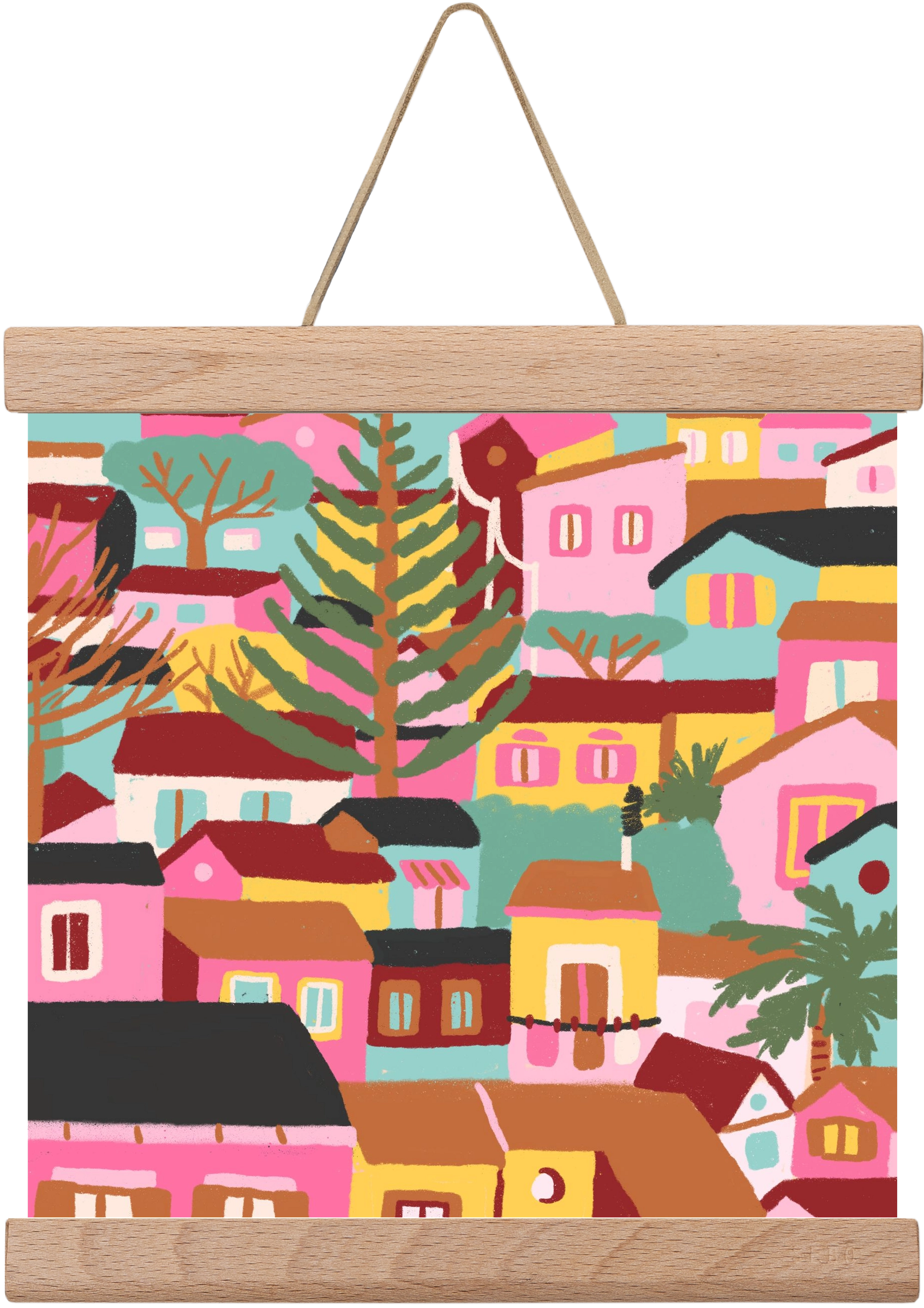 Modica város részlet, 20x20 cm (20x20 cm), Tölgy akasztó