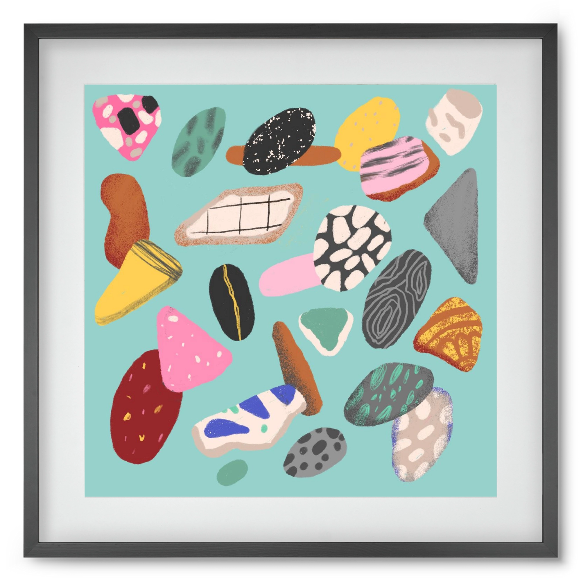 Souvenirs from the sea, 50x50 cm (40x40 cm), Fekete keret, paszpartuval