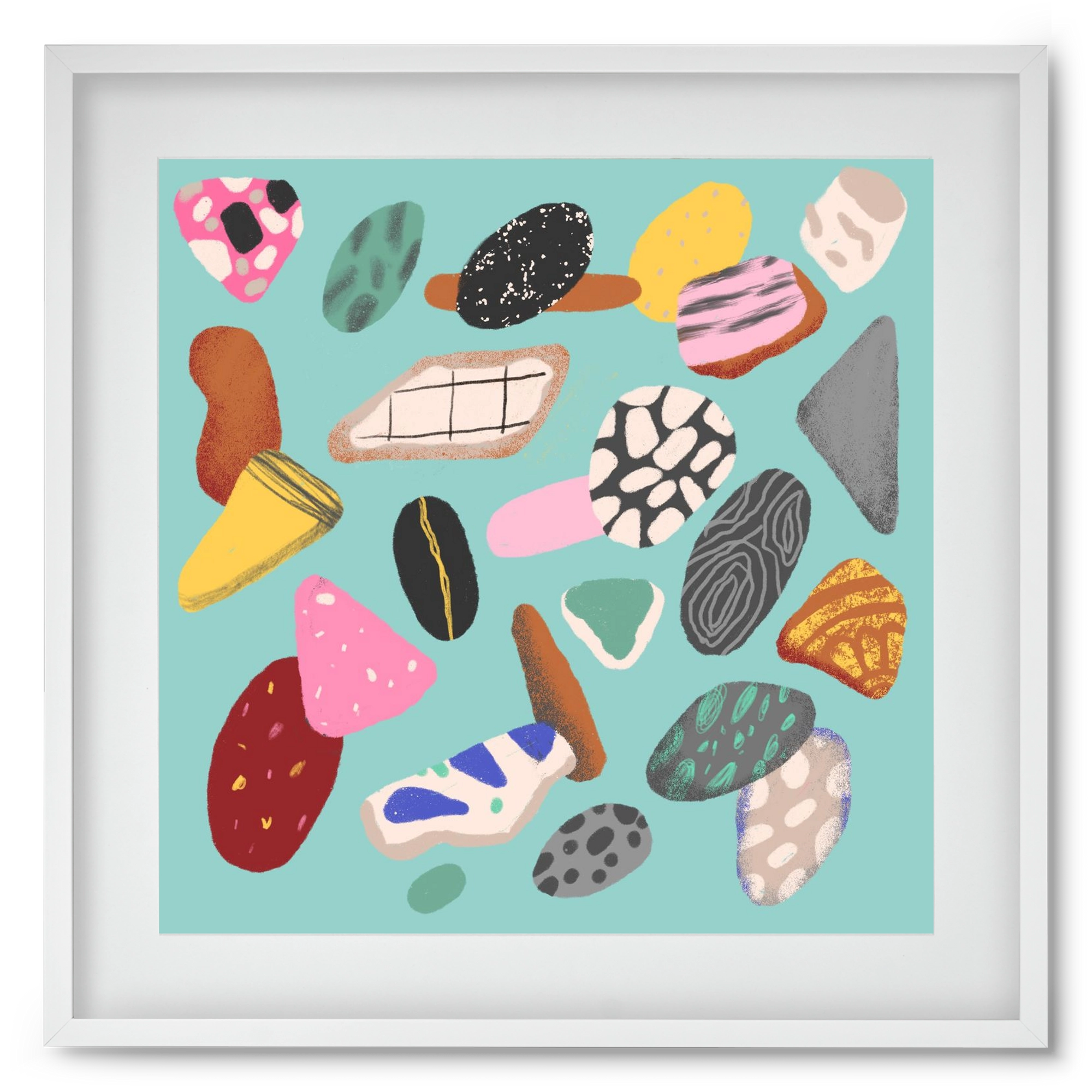 Souvenirs from the sea, 50x50 cm (40x40 cm), Fehér keret, paszpartuval