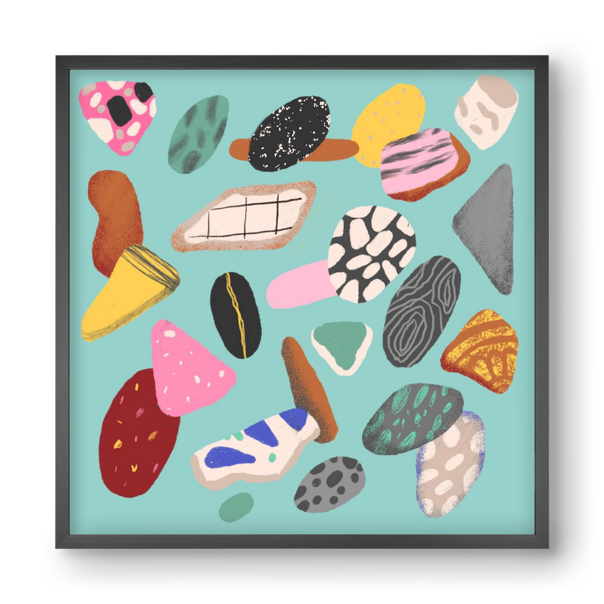 Souvenirs from the sea, 40x40 cm (40x40 cm), Fekete keret