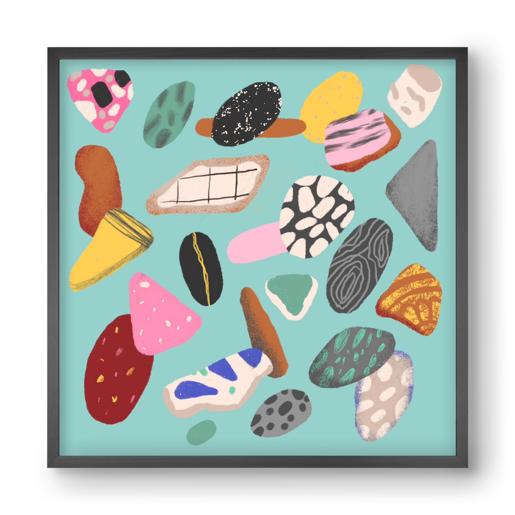 Souvenirs from the sea, 40x40 cm (40x40 cm), Fekete keret