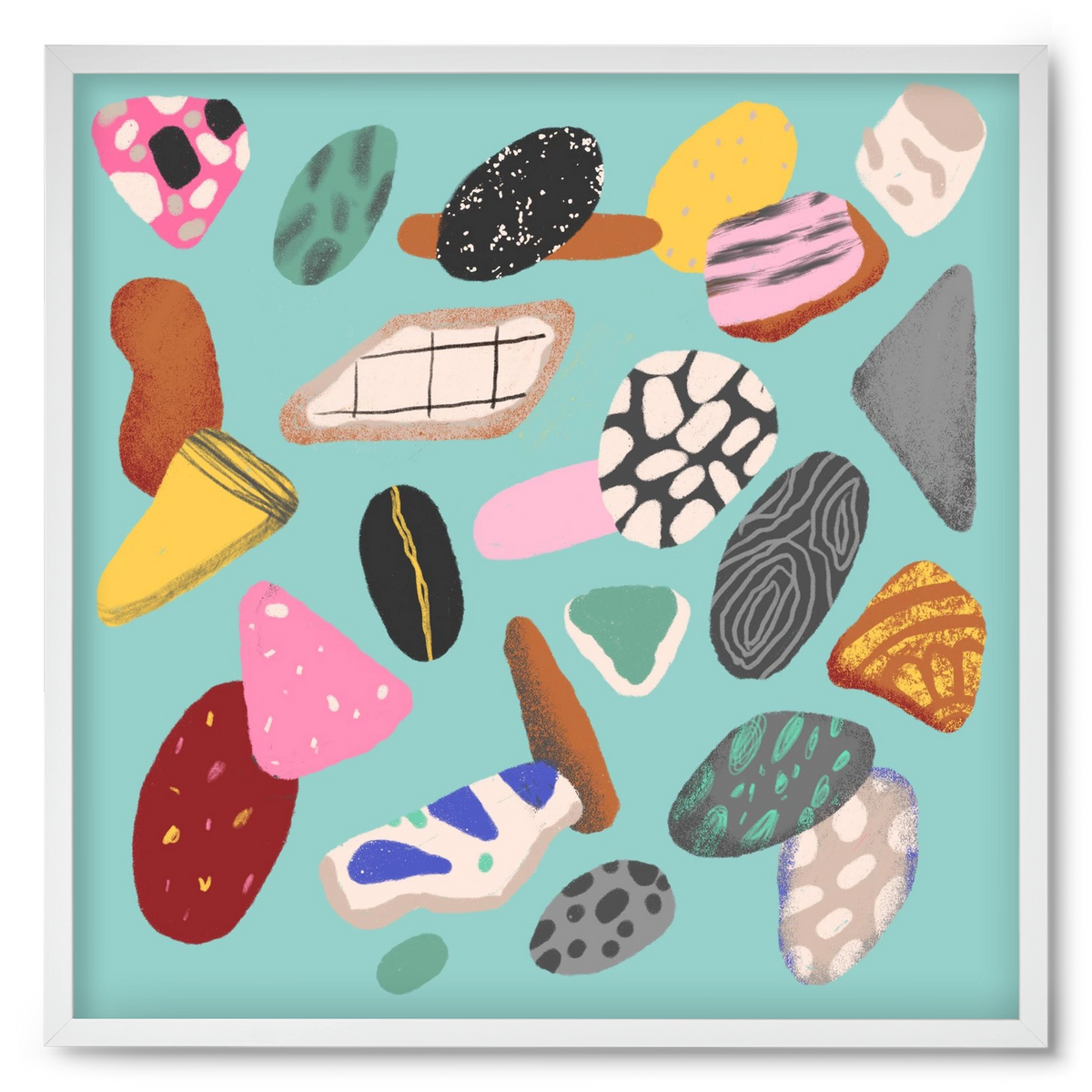 Souvenirs from the sea, 50x50 cm (50x50 cm), Fehér keret