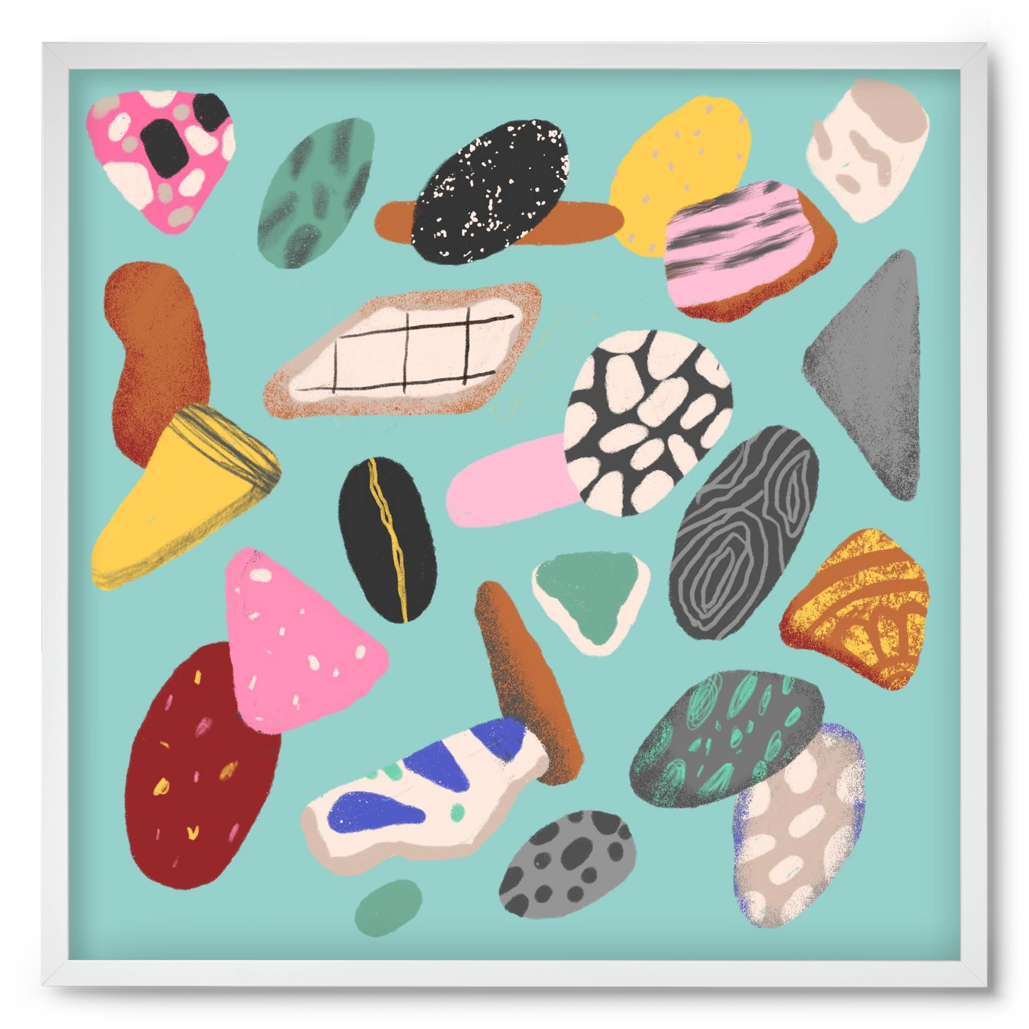 Souvenirs from the sea, 50x50 cm (50x50 cm), Fehér keret
