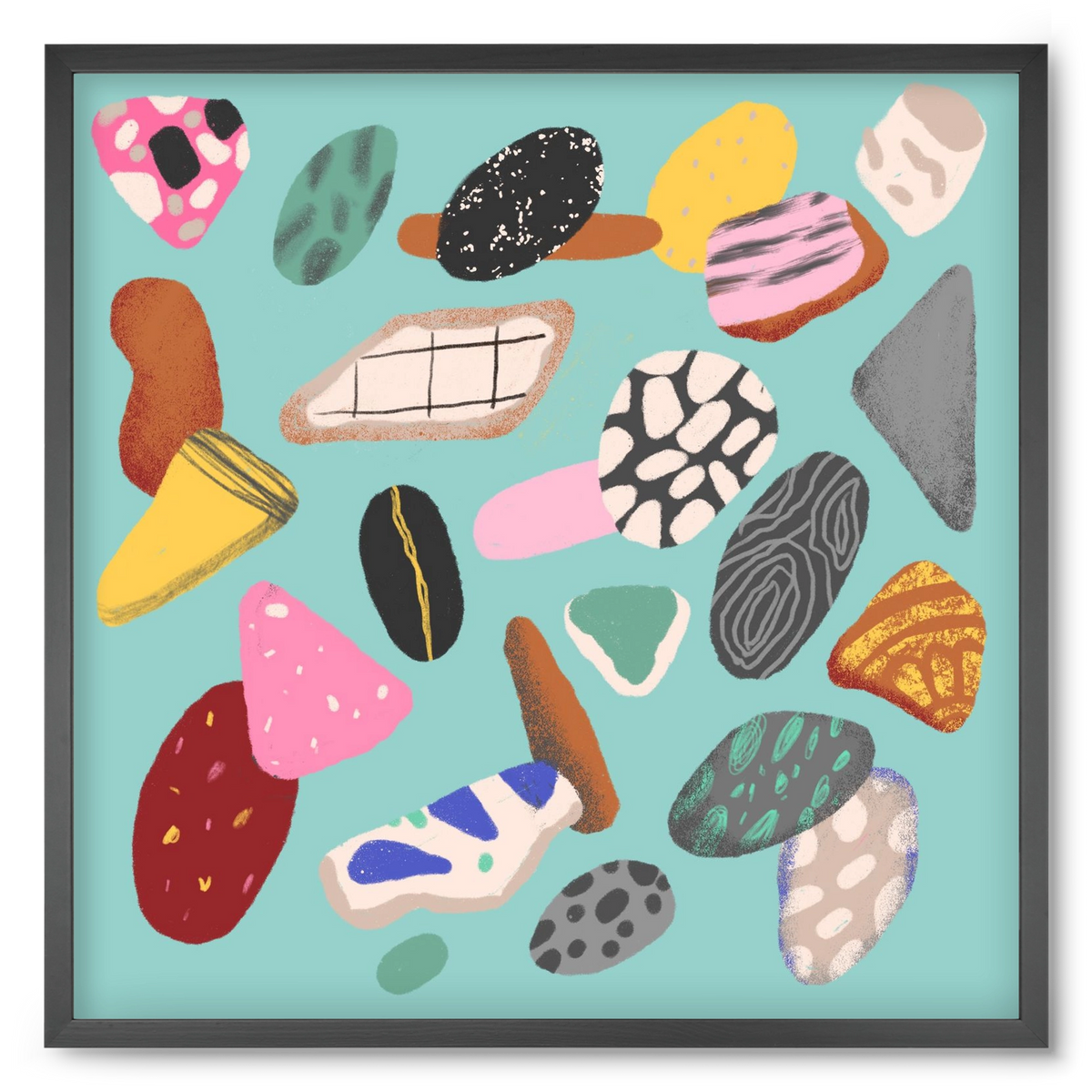 Souvenirs from the sea, 50x50 cm (50x50 cm), Fekete keret