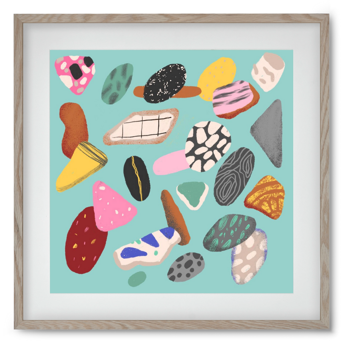 Souvenirs from the sea, 50x50 cm (40x40 cm), Tölgy keret, paszpartuval