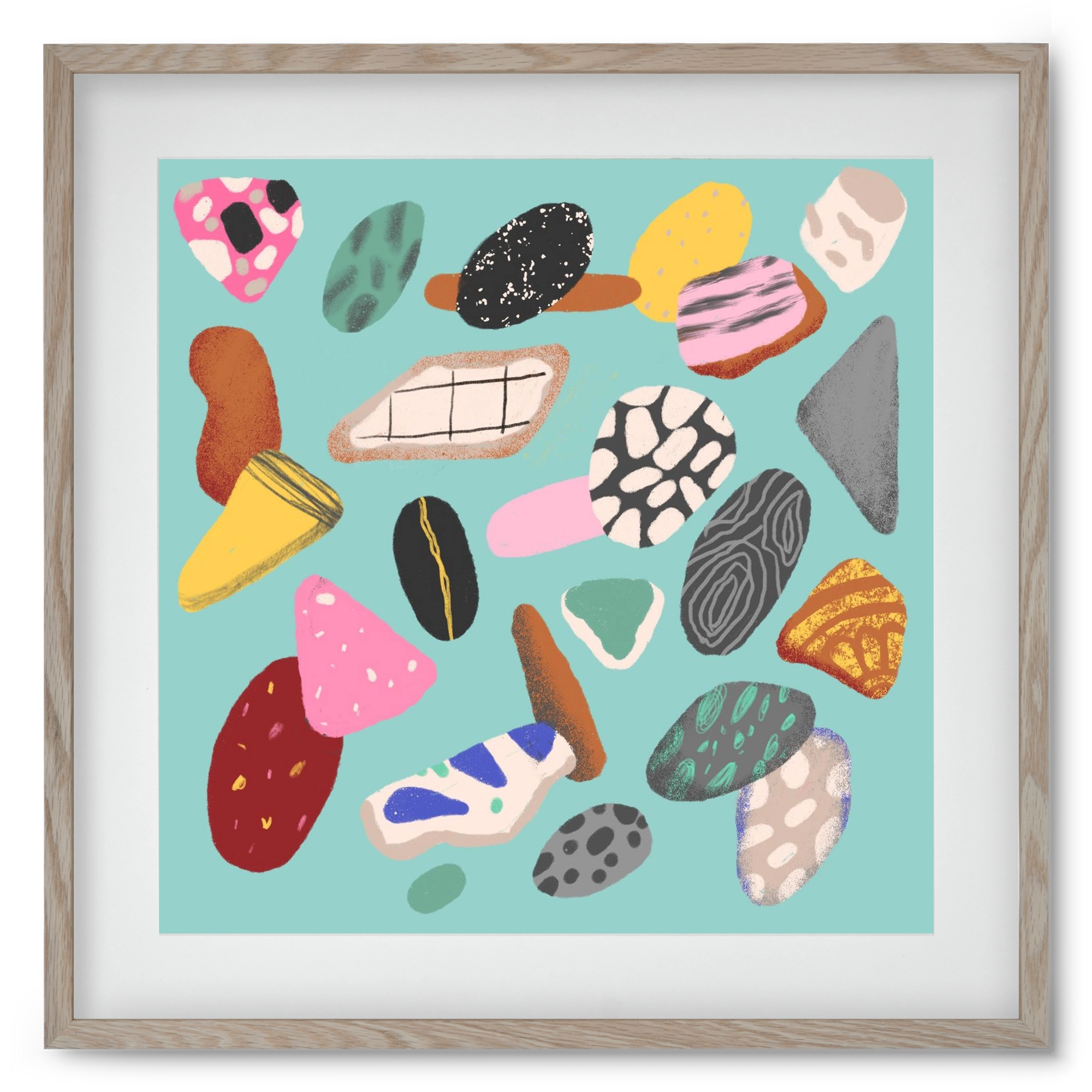 Souvenirs from the sea, 50x50 cm (40x40 cm), Tölgy keret, paszpartuval