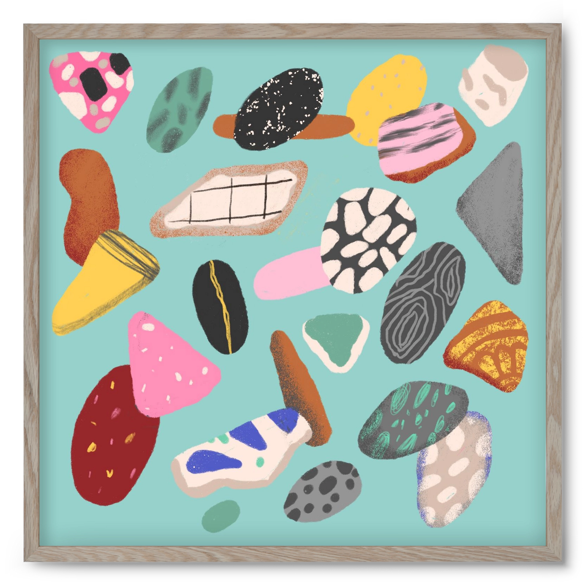 Souvenirs from the sea, 50x50 cm (50x50 cm), Tölgy keret