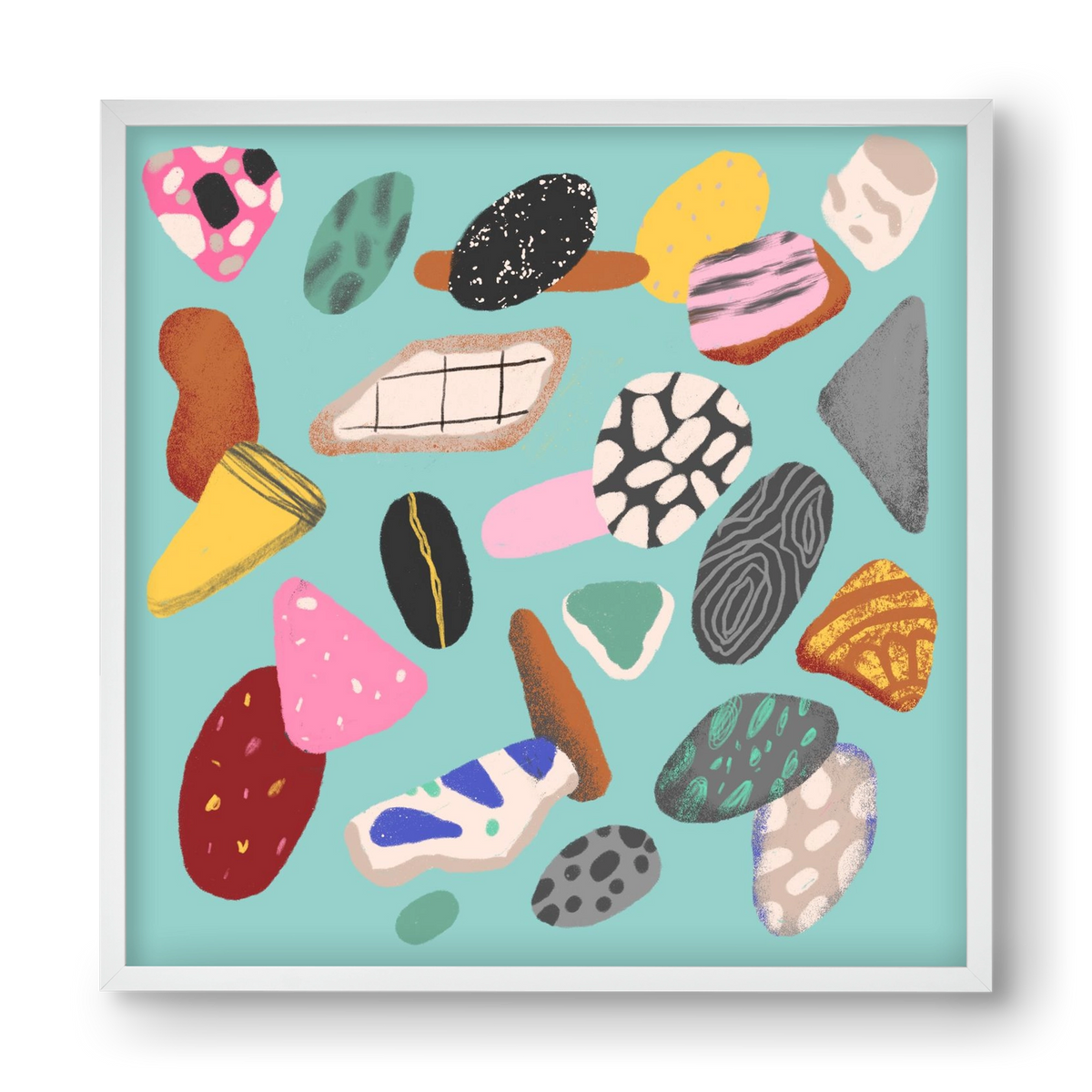 Souvenirs from the sea, 40x40 cm (40x40 cm), Fehér keret