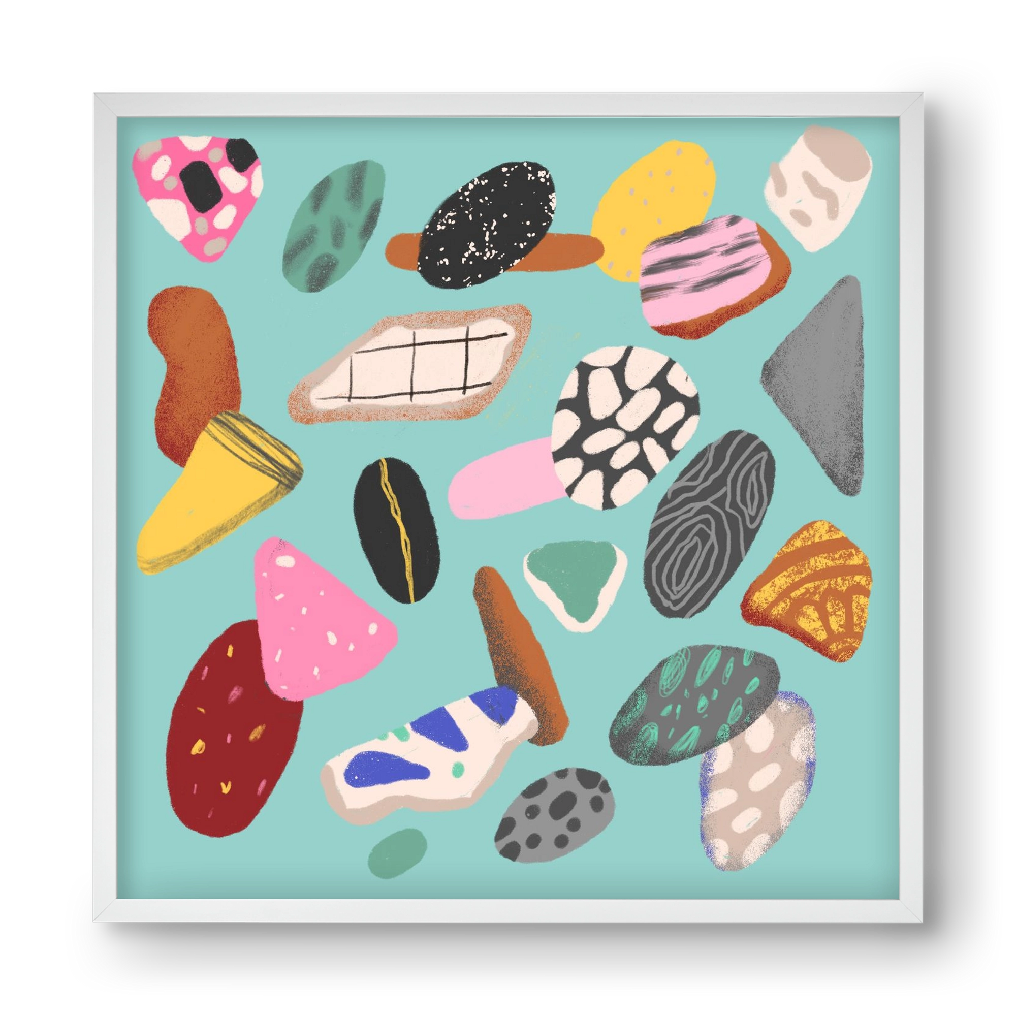 Souvenirs from the sea, 40x40 cm (40x40 cm), Fehér keret