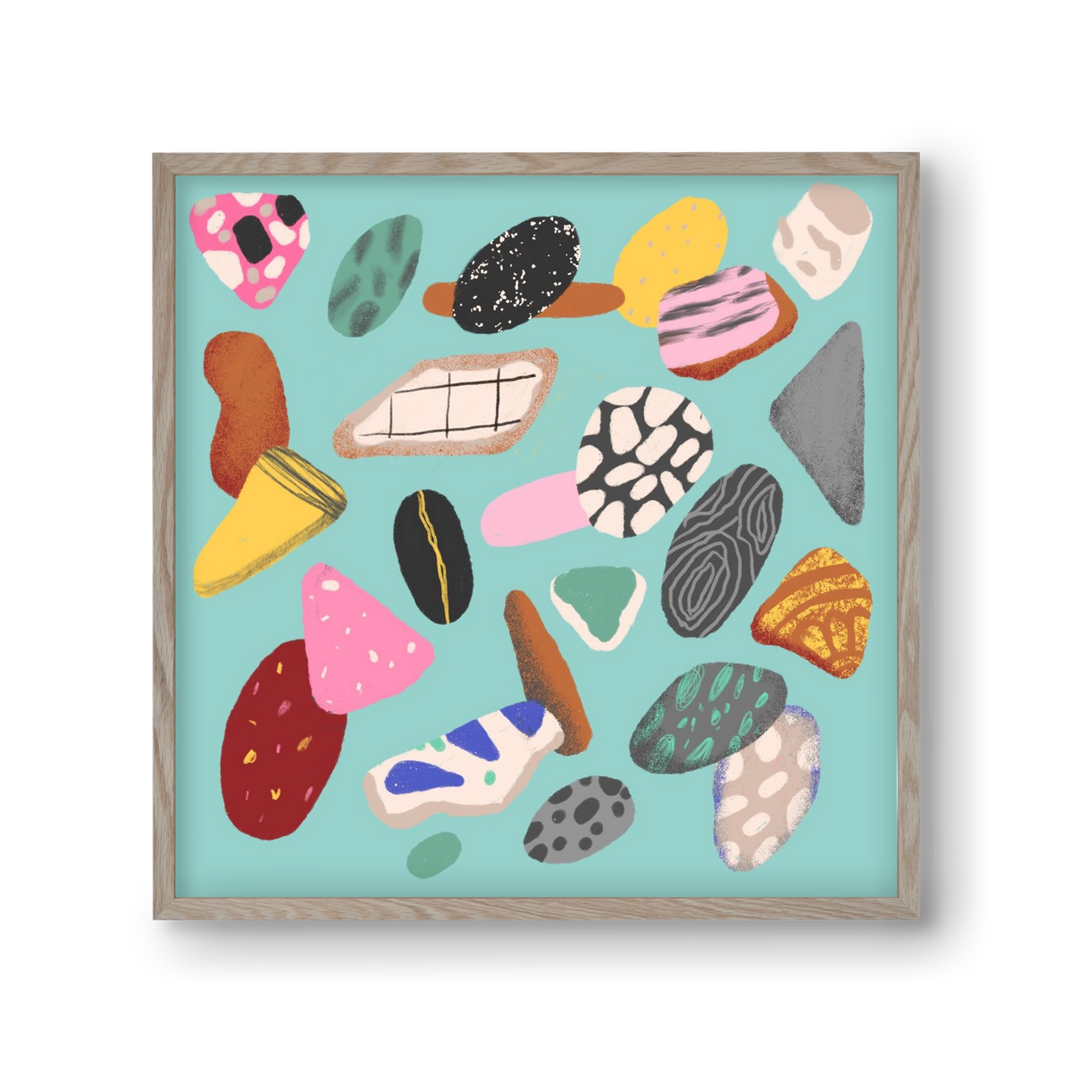 Souvenirs from the sea, 30x30 cm (30x30 cm), Tölgy keret