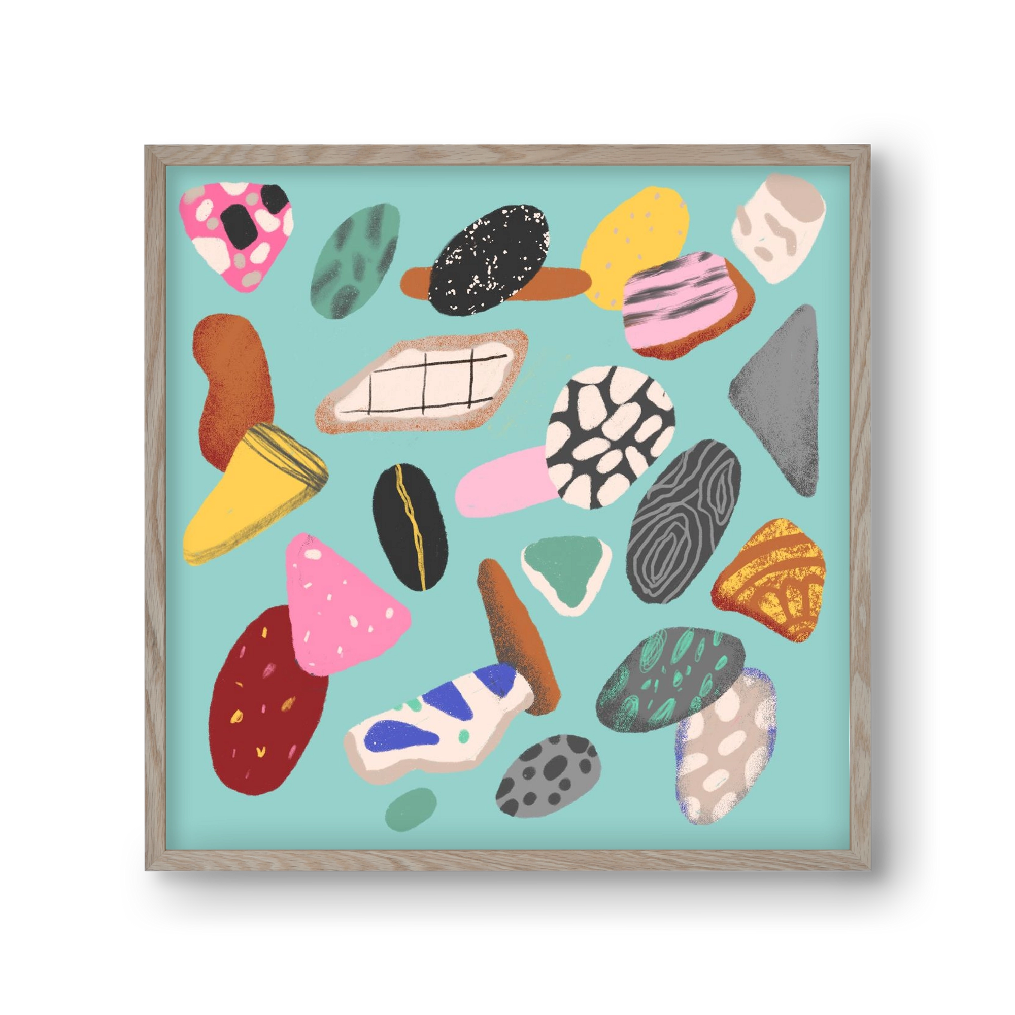 Souvenirs from the sea, 30x30 cm (30x30 cm), Tölgy keret