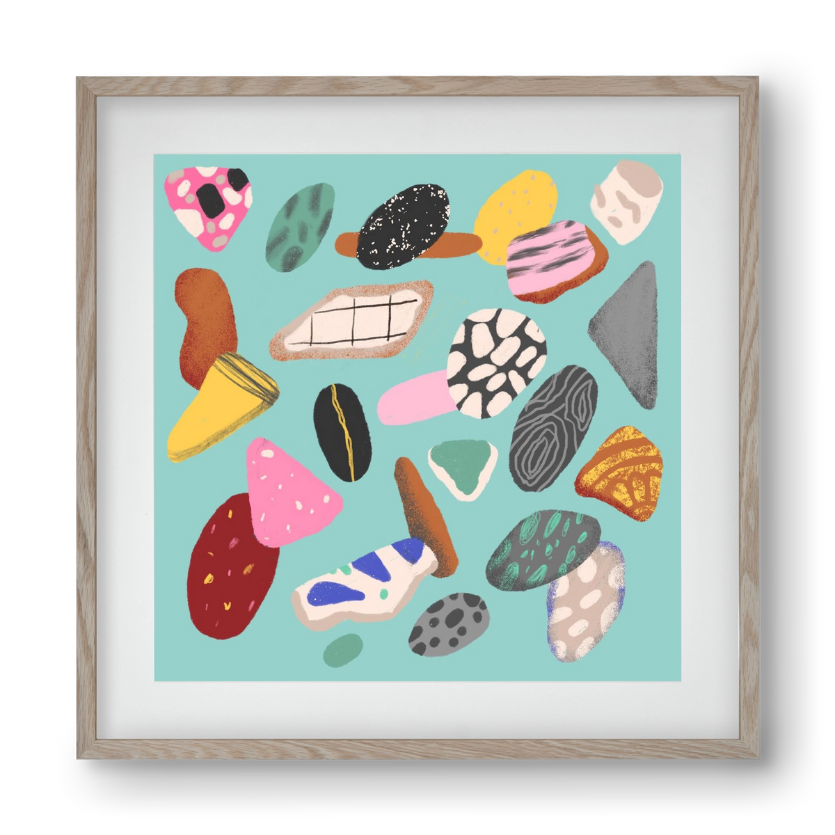 Souvenirs from the sea, 40x40 cm (30x30 cm), Tölgy keret, paszpartuval