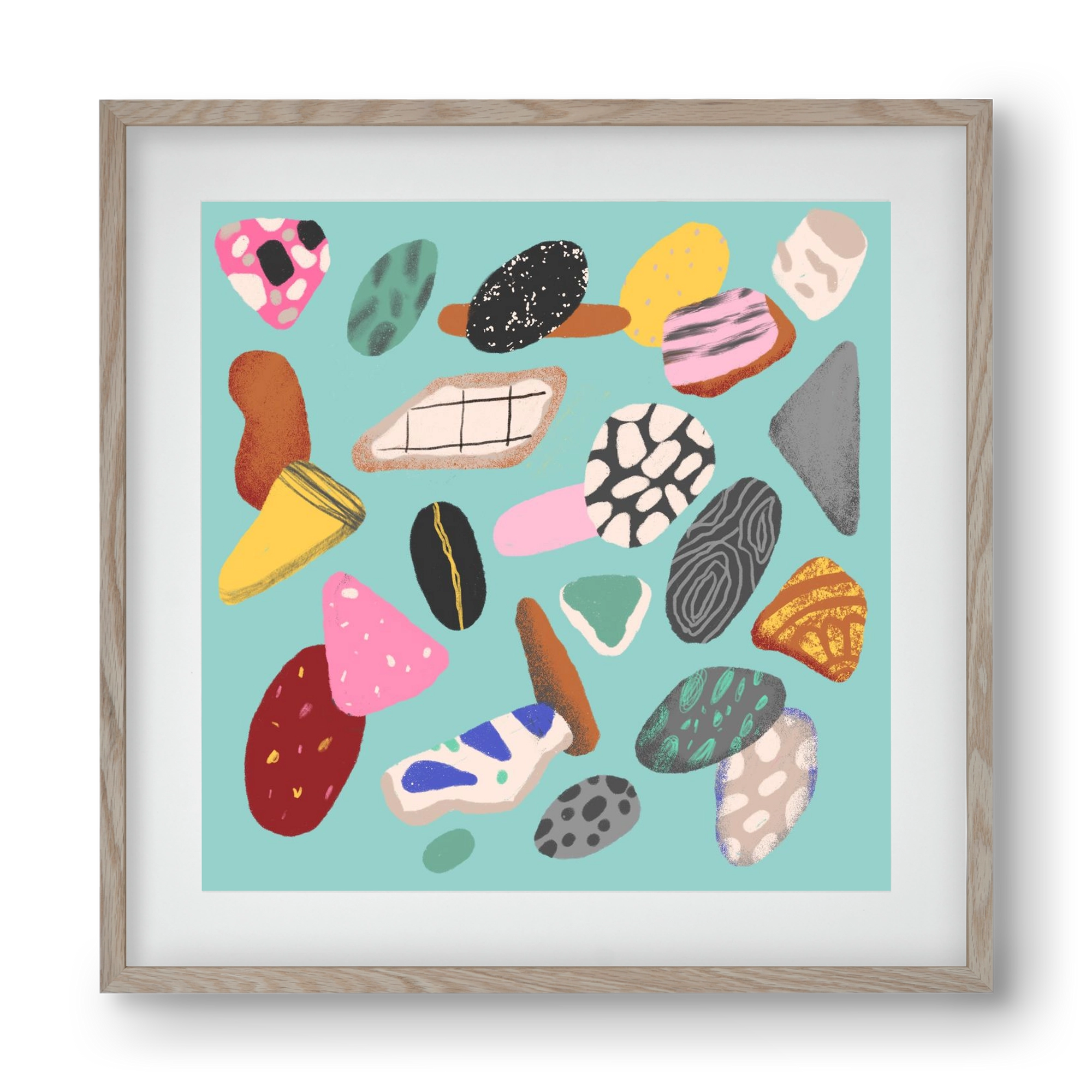 Souvenirs from the sea, 40x40 cm (30x30 cm), Tölgy keret, paszpartuval
