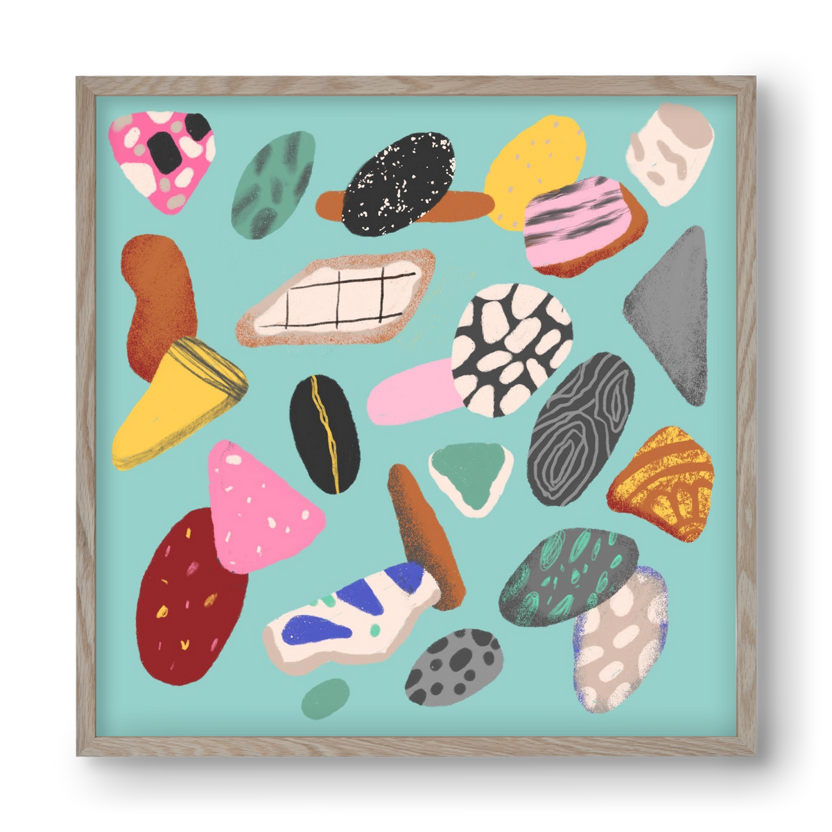 Souvenirs from the sea, 40x40 cm (40x40 cm), Tölgy keret