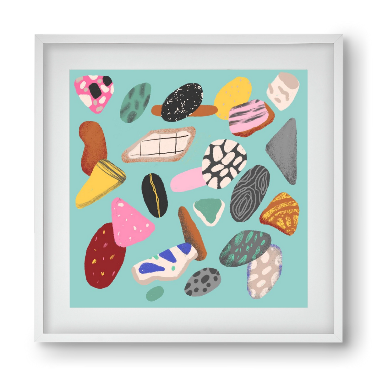 Souvenirs from the sea, 40x40 cm (30x30 cm), Fehér keret, paszpartuval