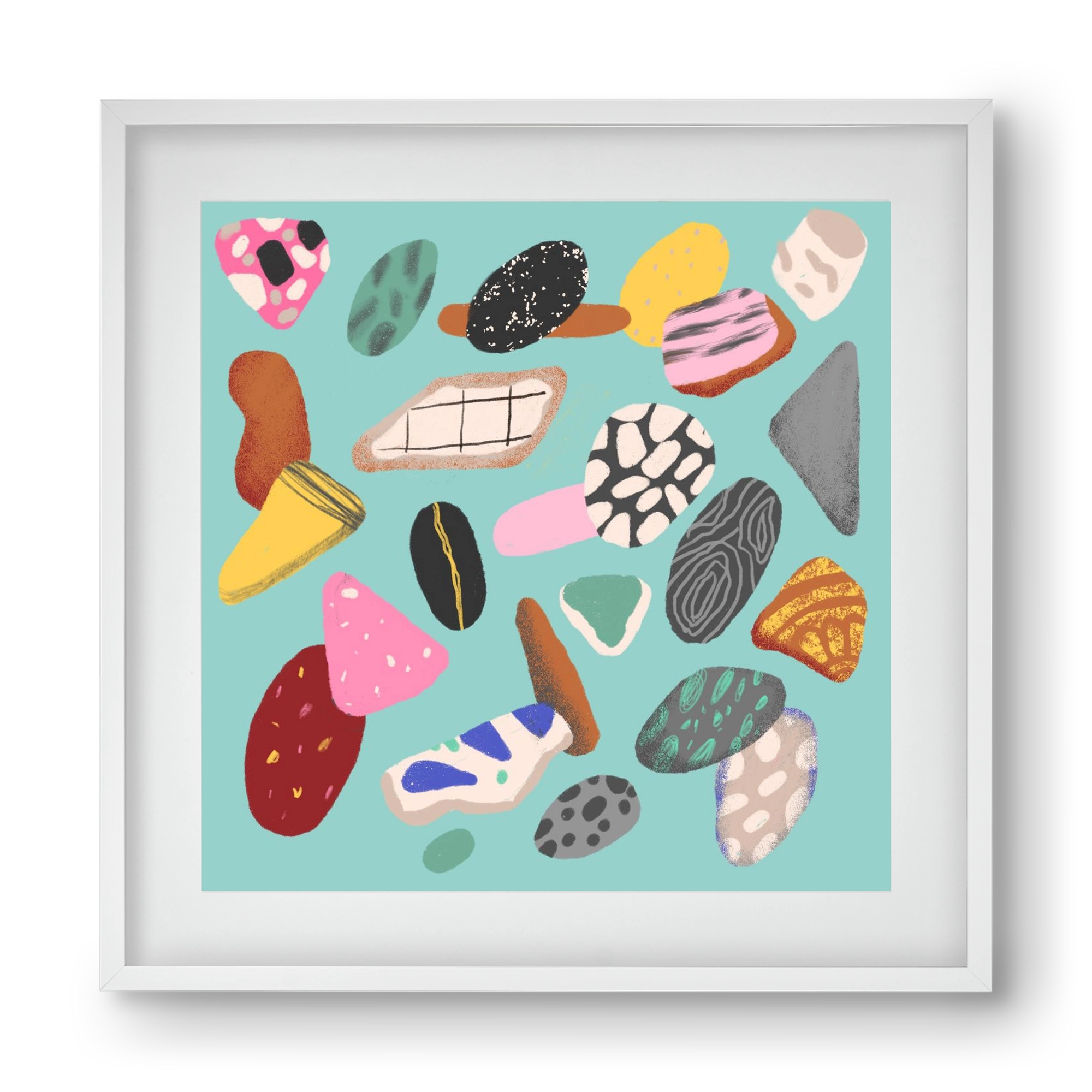 Souvenirs from the sea, 40x40 cm (30x30 cm), Fehér keret, paszpartuval