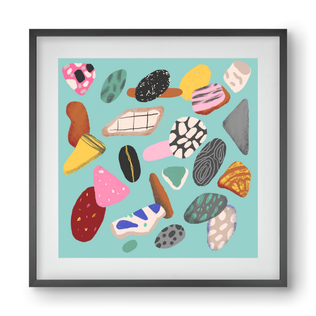 Souvenirs from the sea, 40x40 cm (30x30 cm), Fekete keret, paszpartuval