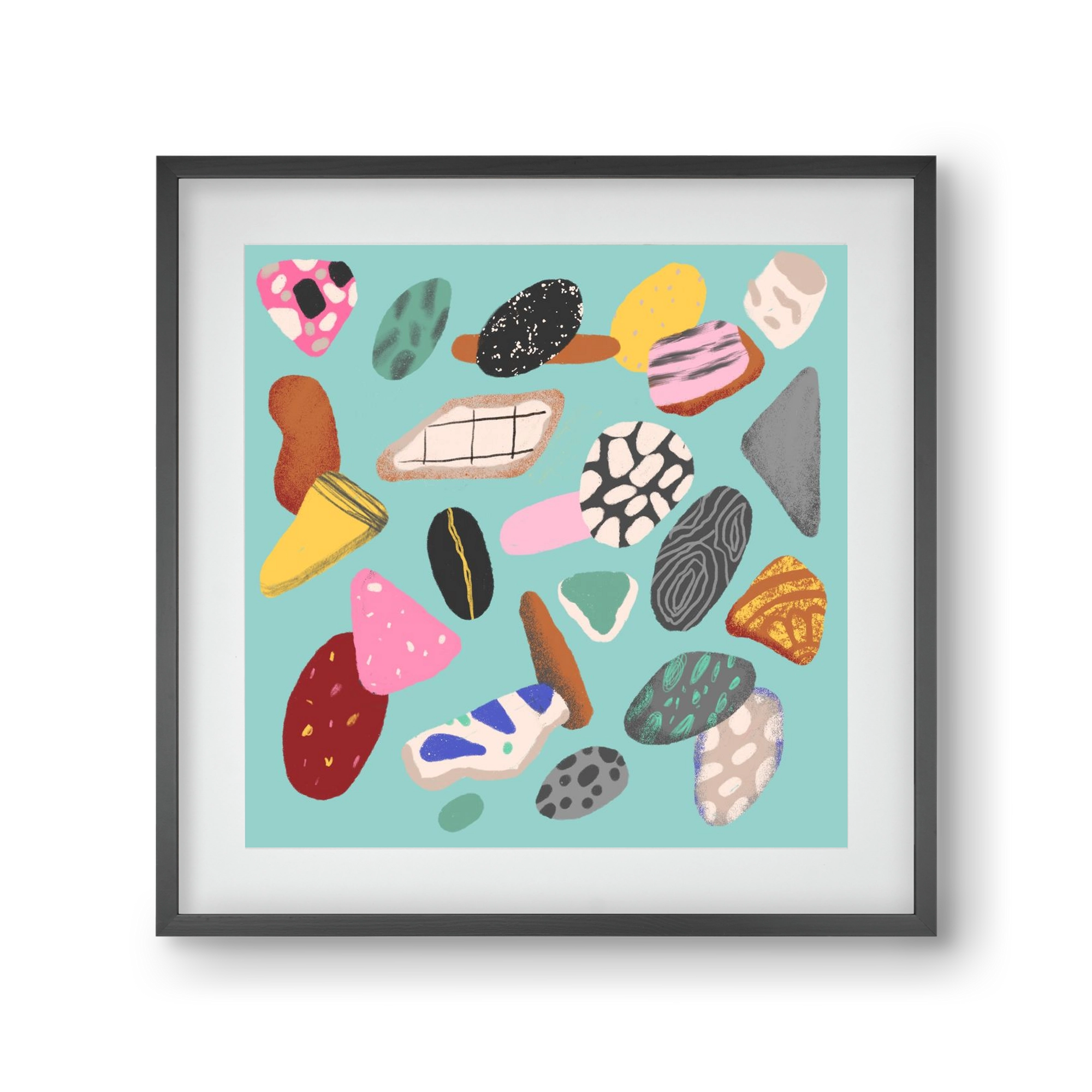 Souvenirs from the sea, 30x30 cm (20x20 cm), Fekete keret, paszpartuval