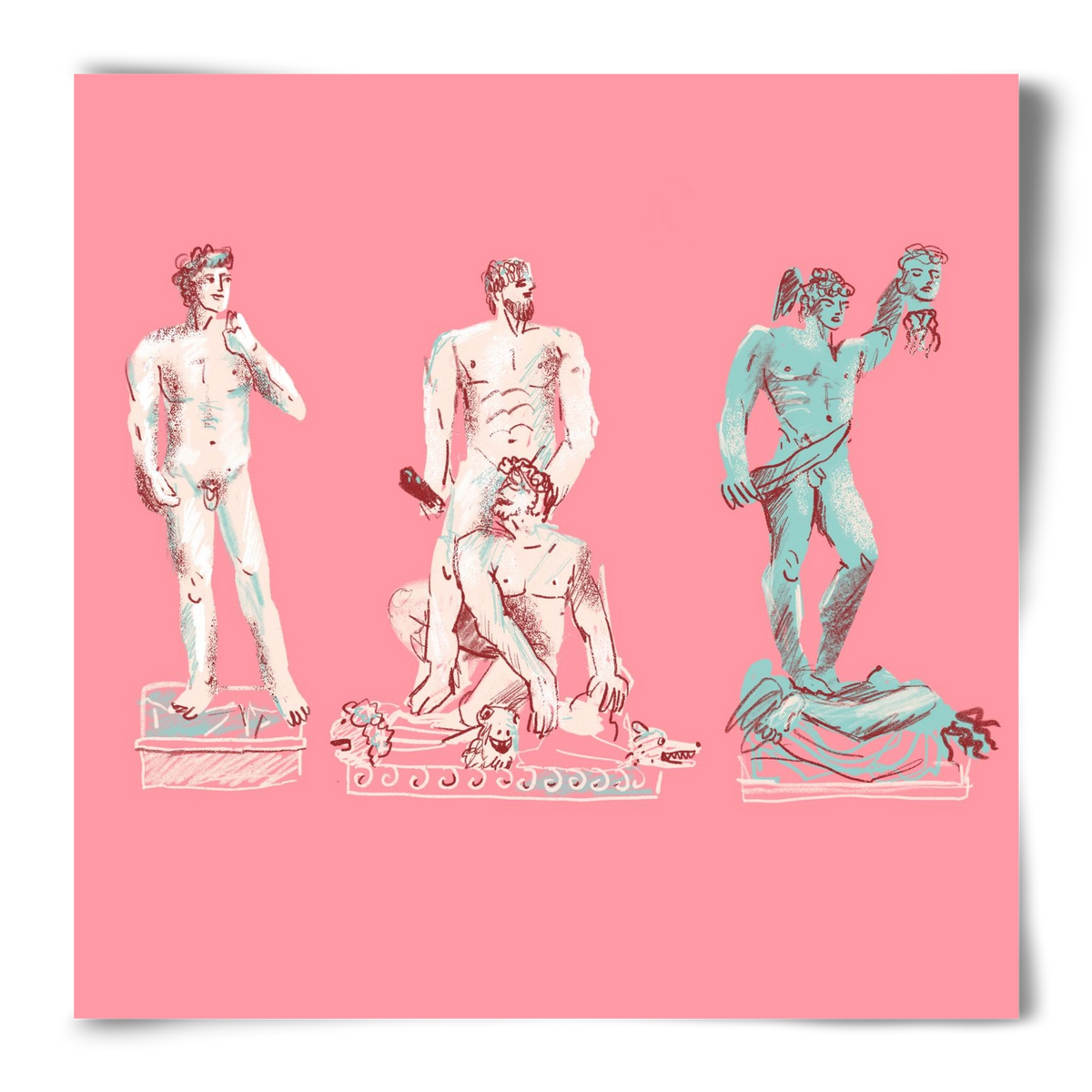 Statues from Florence, 50x50 cm, Keret nélkül