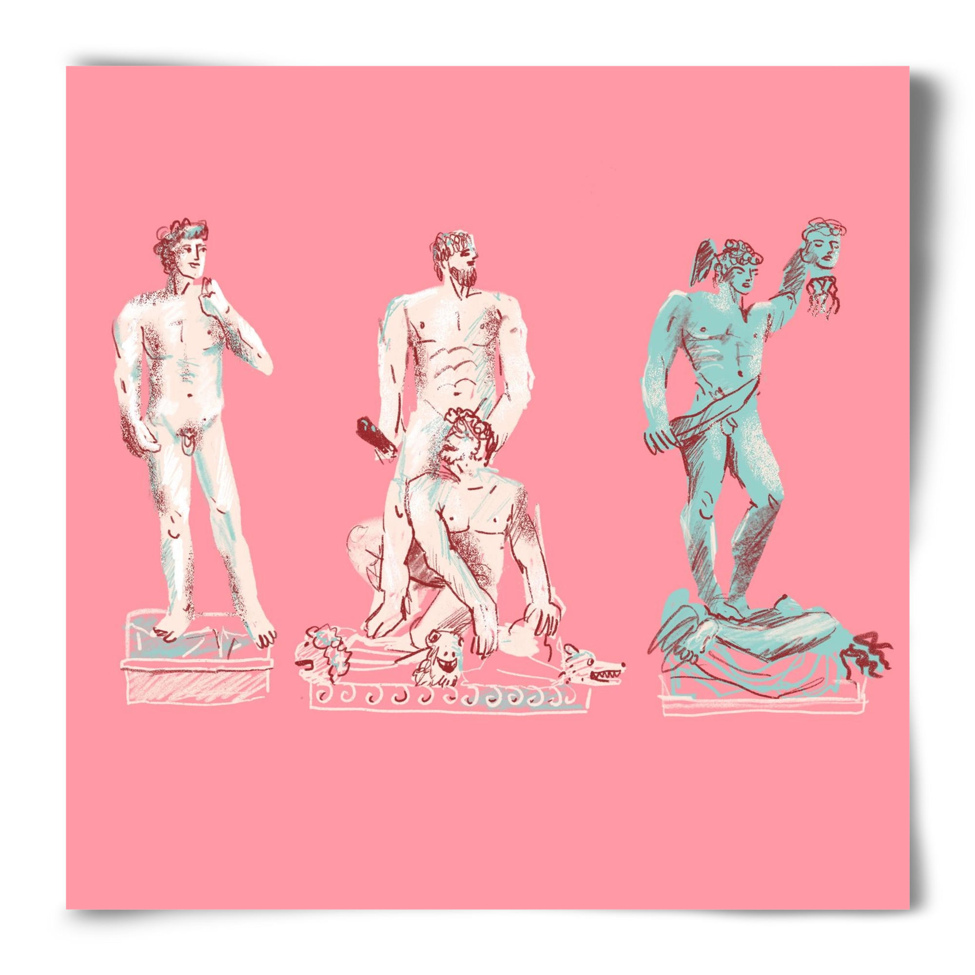 Statues from Florence, 50x50 cm, Keret nélkül
