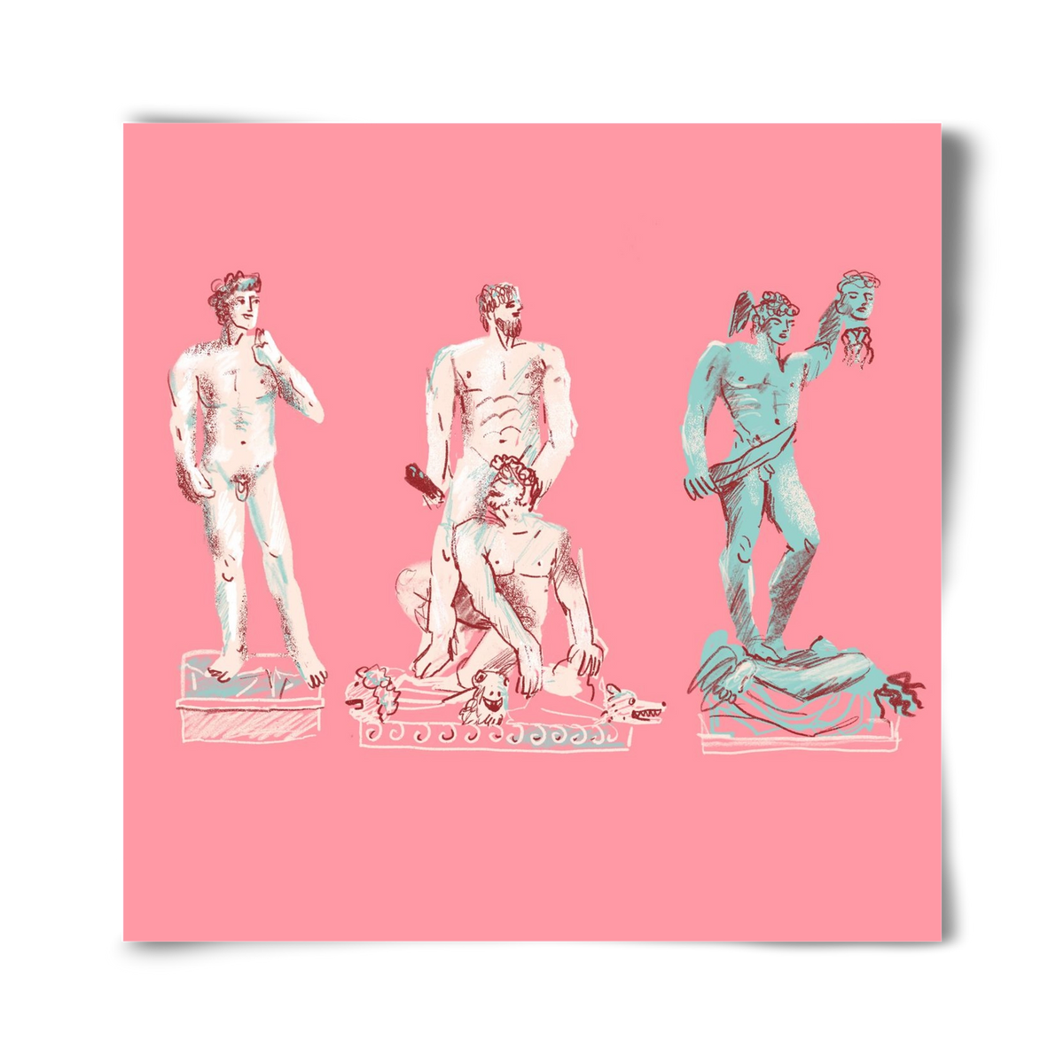 Statues from Florence, 40x40 cm, Keret nélkül