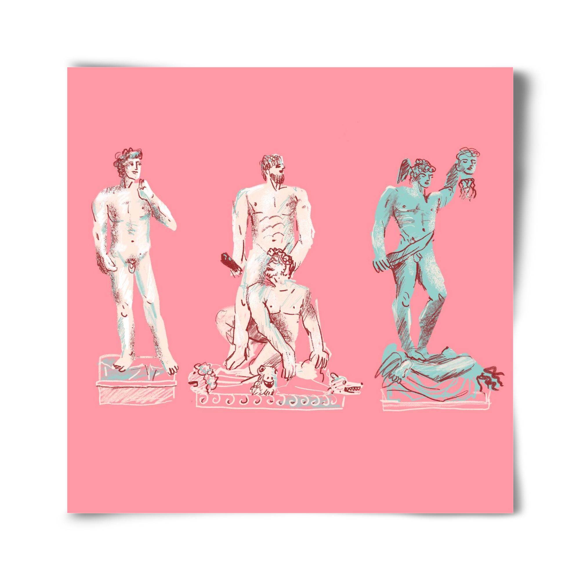 Statues from Florence, 40x40 cm, Keret nélkül