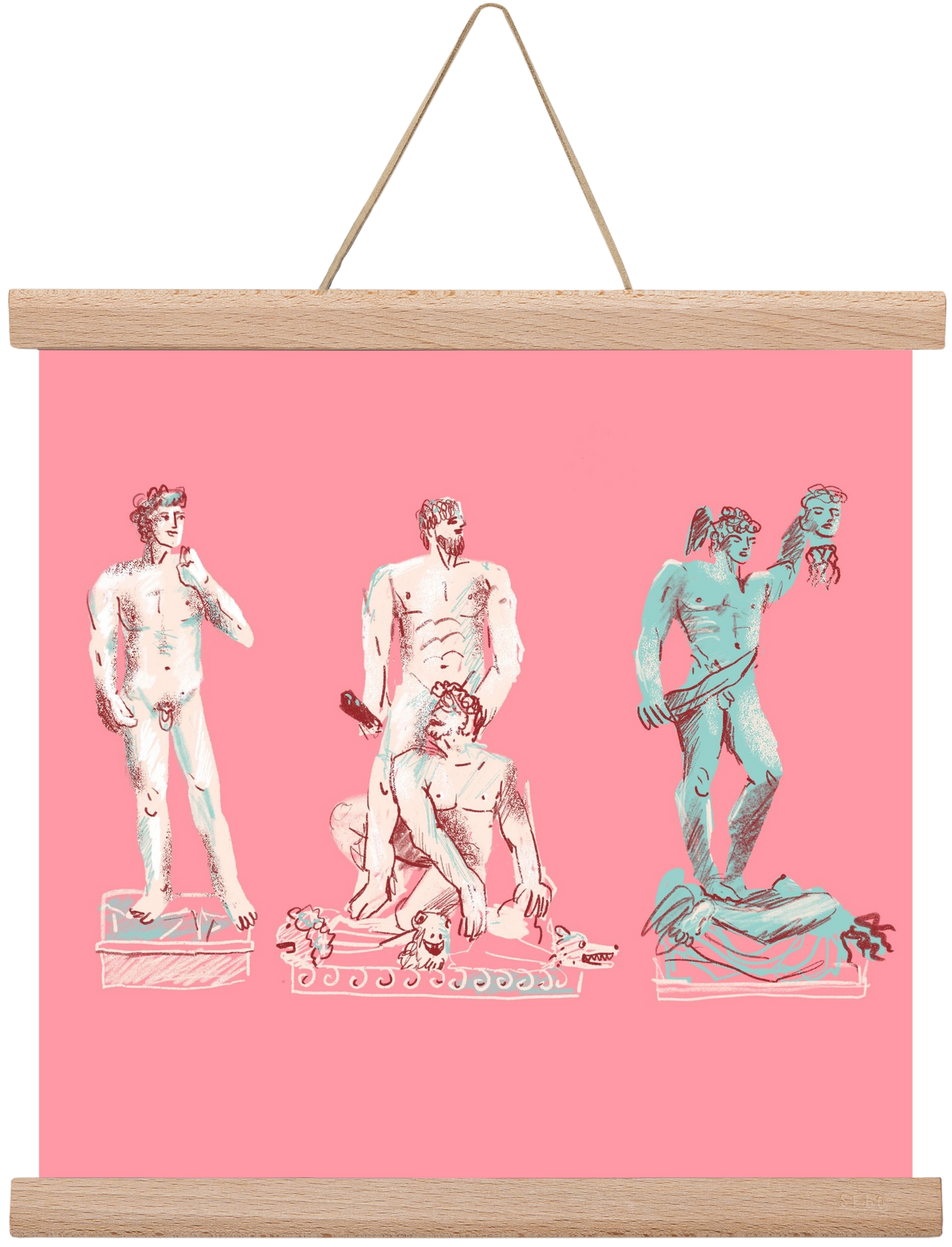 Statues from Florence, 30x30 cm (30x30 cm), Tölgy akasztó