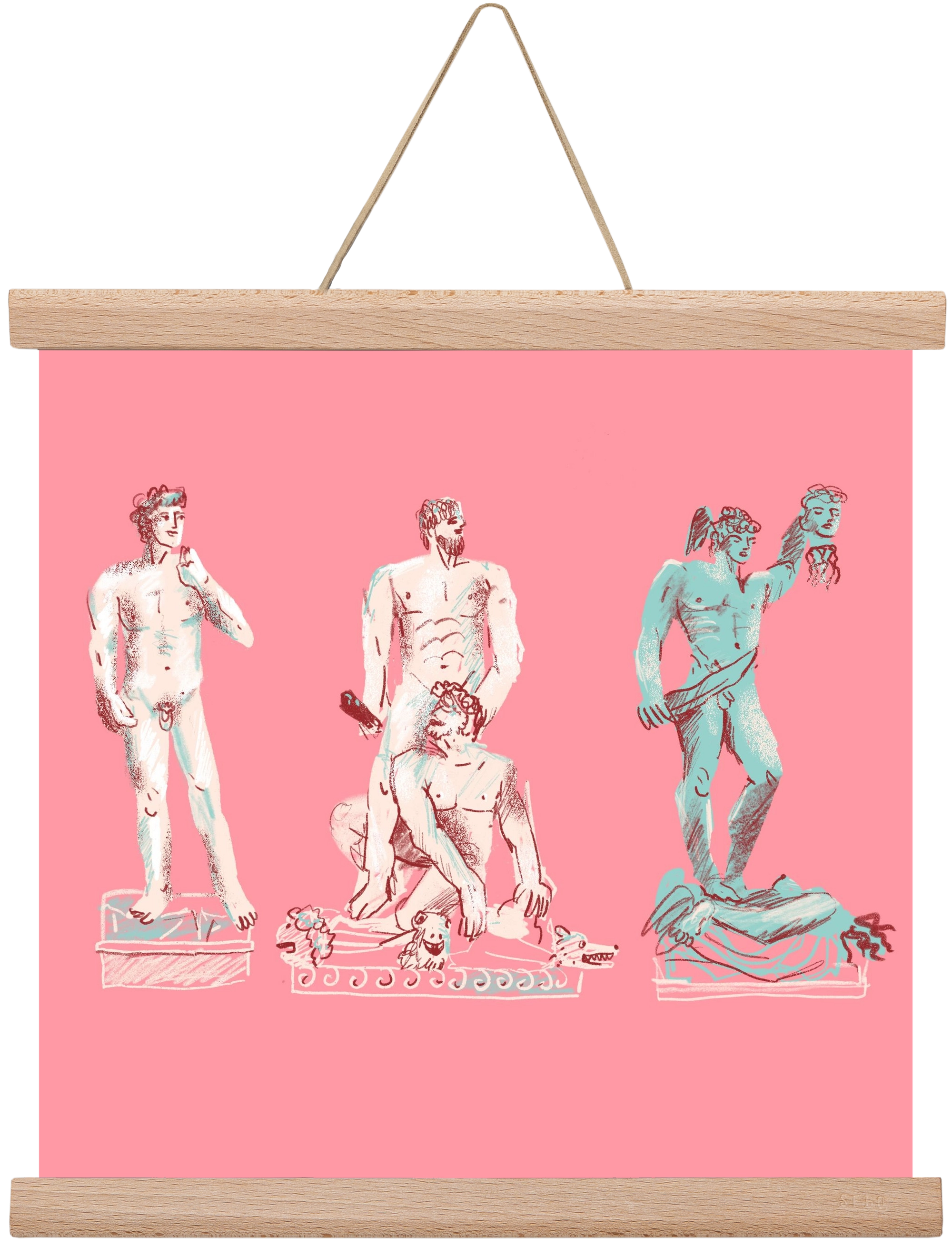 Statues from Florence, 30x30 cm (30x30 cm), Tölgy akasztó