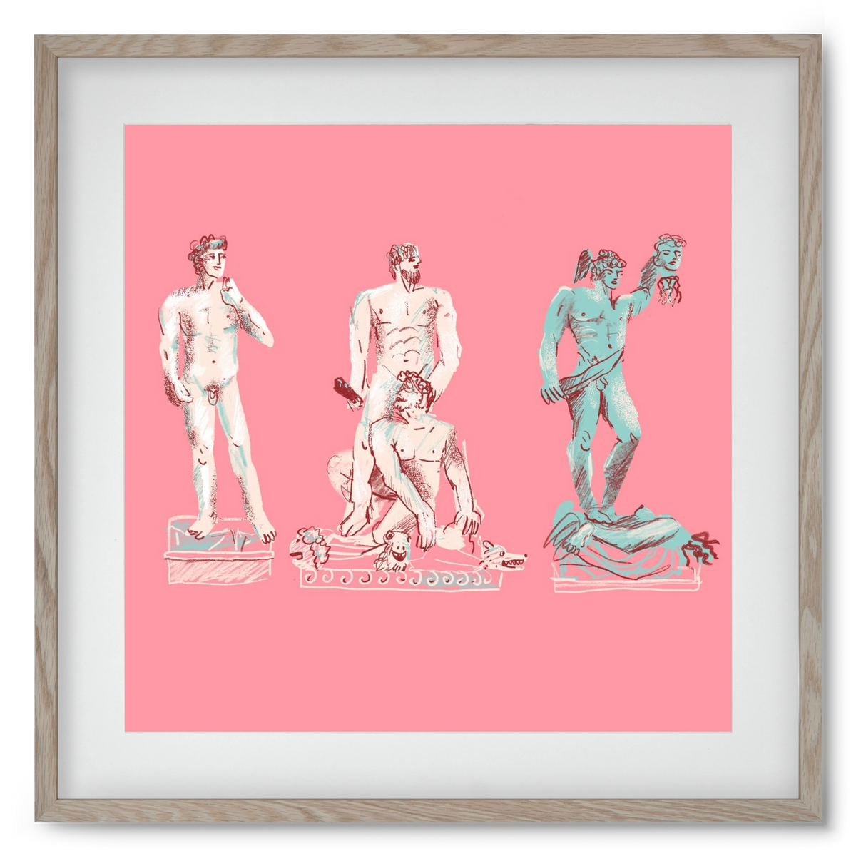 Statues from Florence, 50x50 cm (40x40 cm), Tölgy keret, paszpartuval