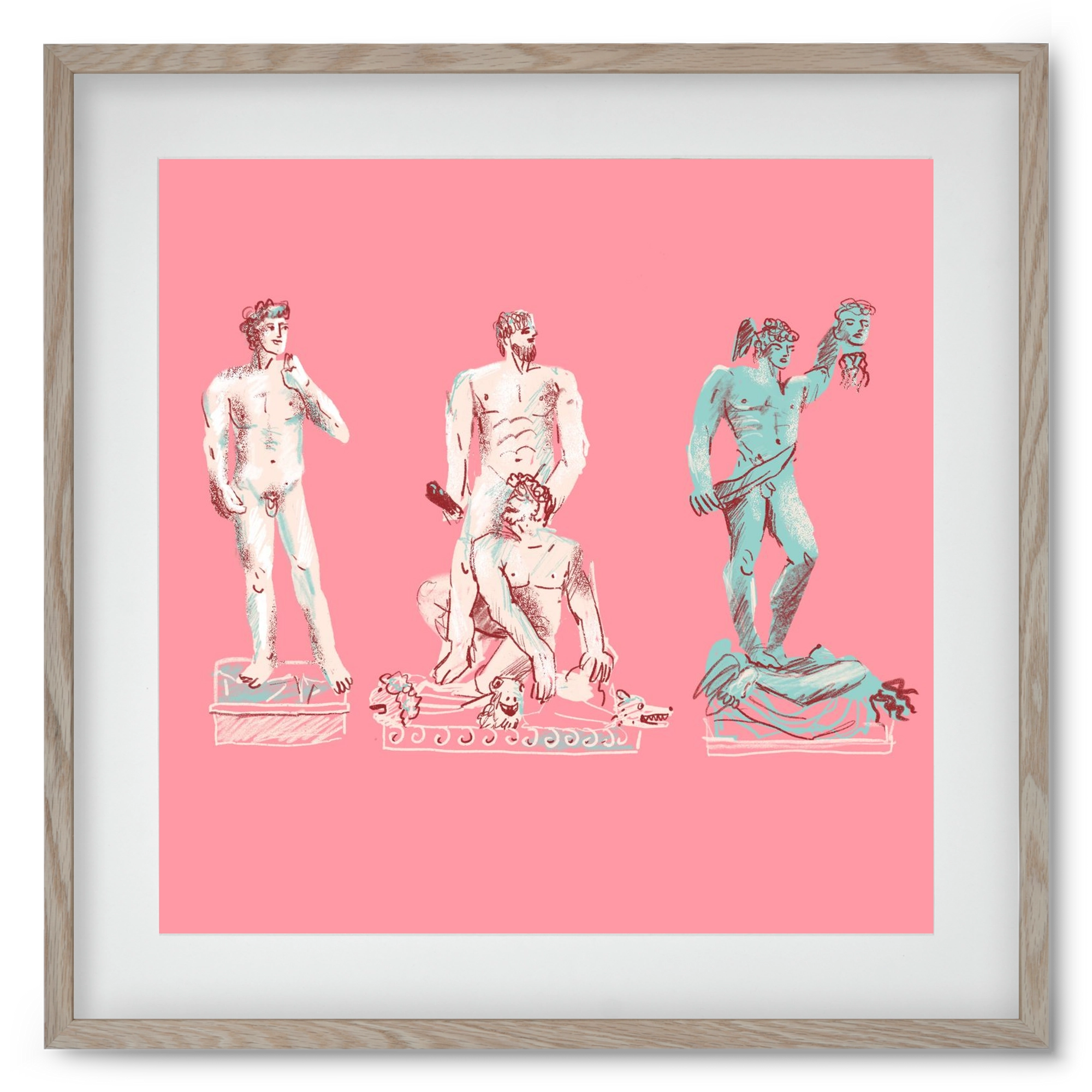 Statues from Florence, 50x50 cm (40x40 cm), Tölgy keret, paszpartuval