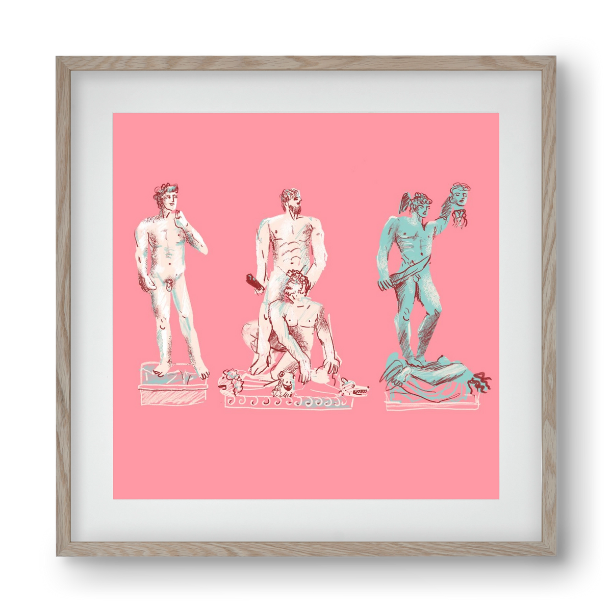 Statues from Florence, 40x40 cm (30x30 cm), Tölgy keret, paszpartuval
