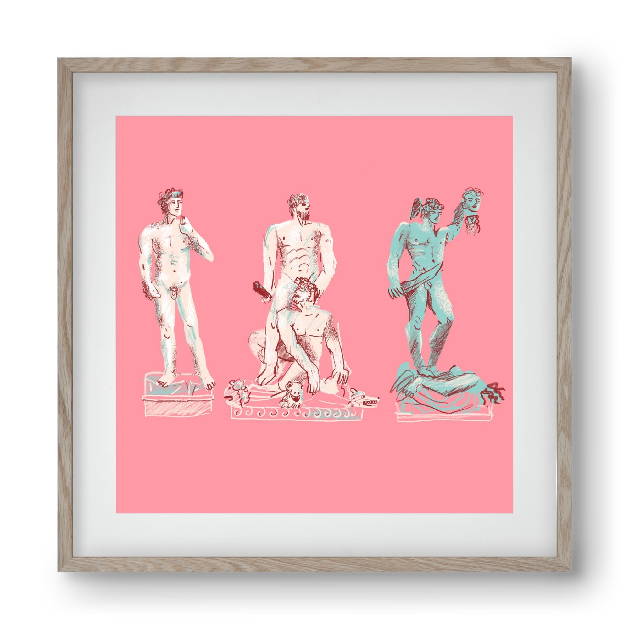 Statues from Florence, 40x40 cm (30x30 cm), Tölgy keret, paszpartuval