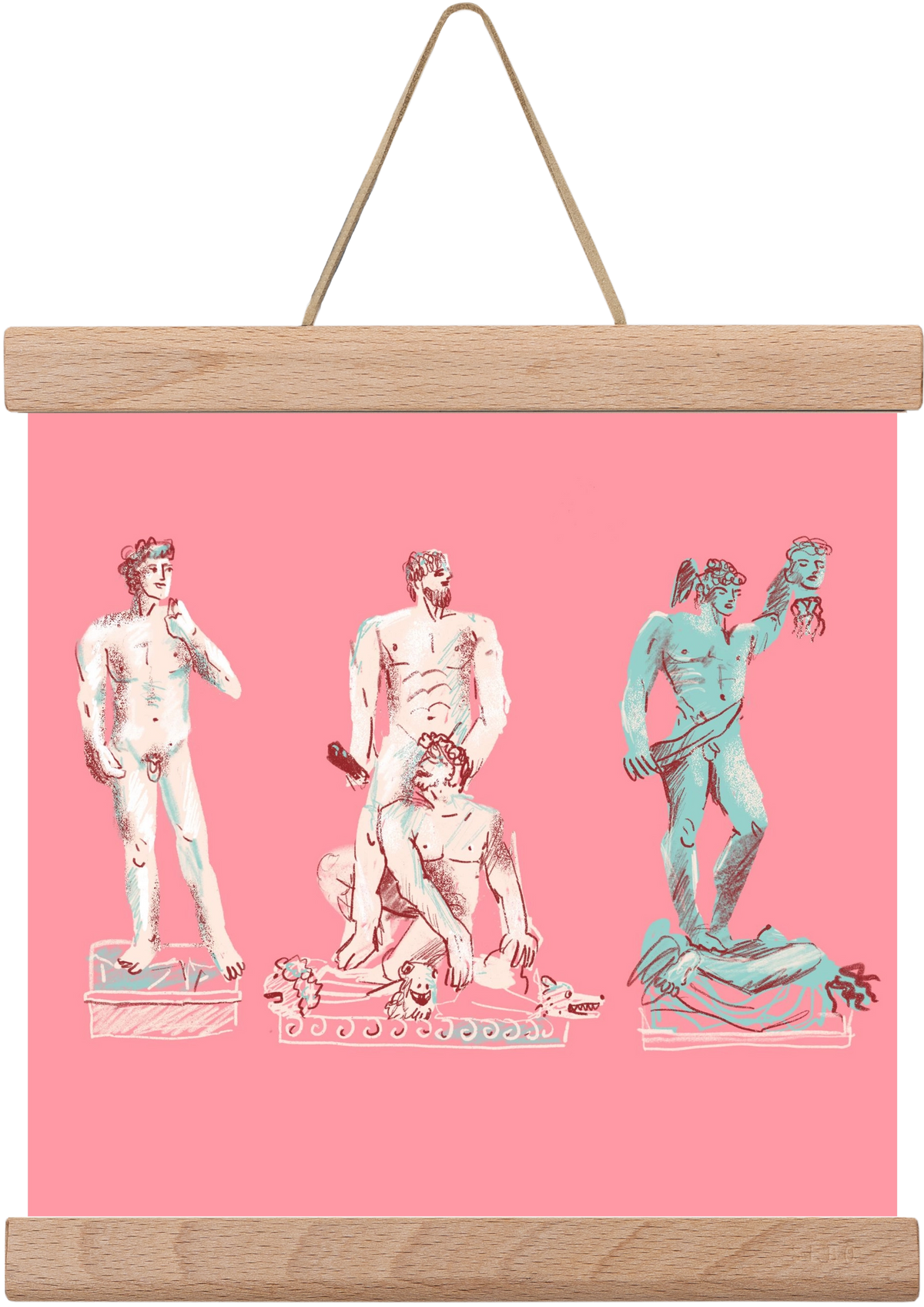 Statues from Florence, 20x20 cm (20x20 cm), Tölgy akasztó