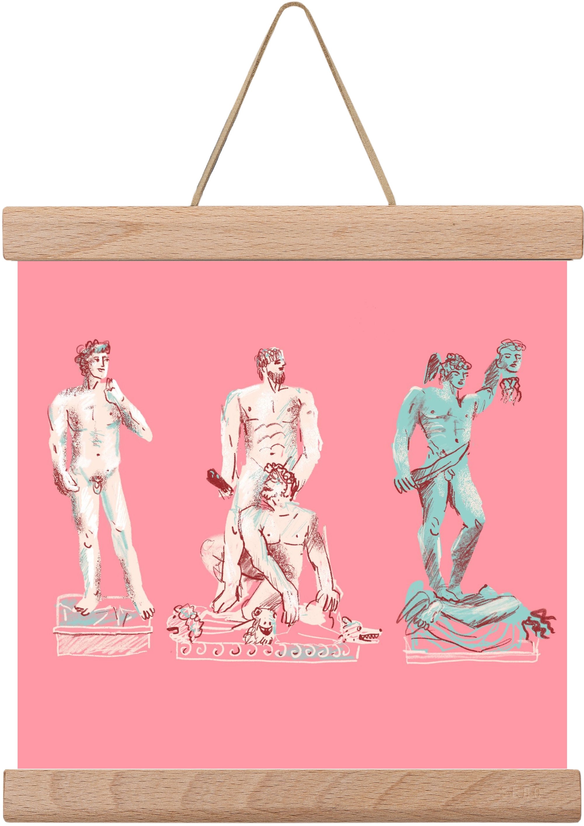 Statues from Florence, 20x20 cm (20x20 cm), Tölgy akasztó