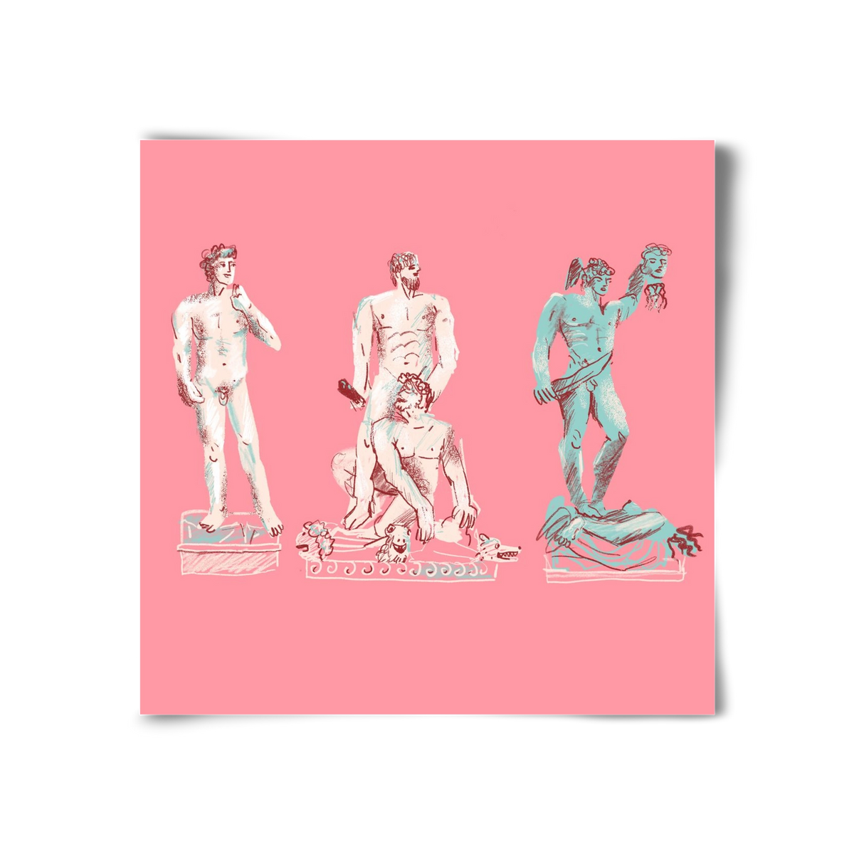 Statues from Florence, 30x30 cm, Keret nélkül