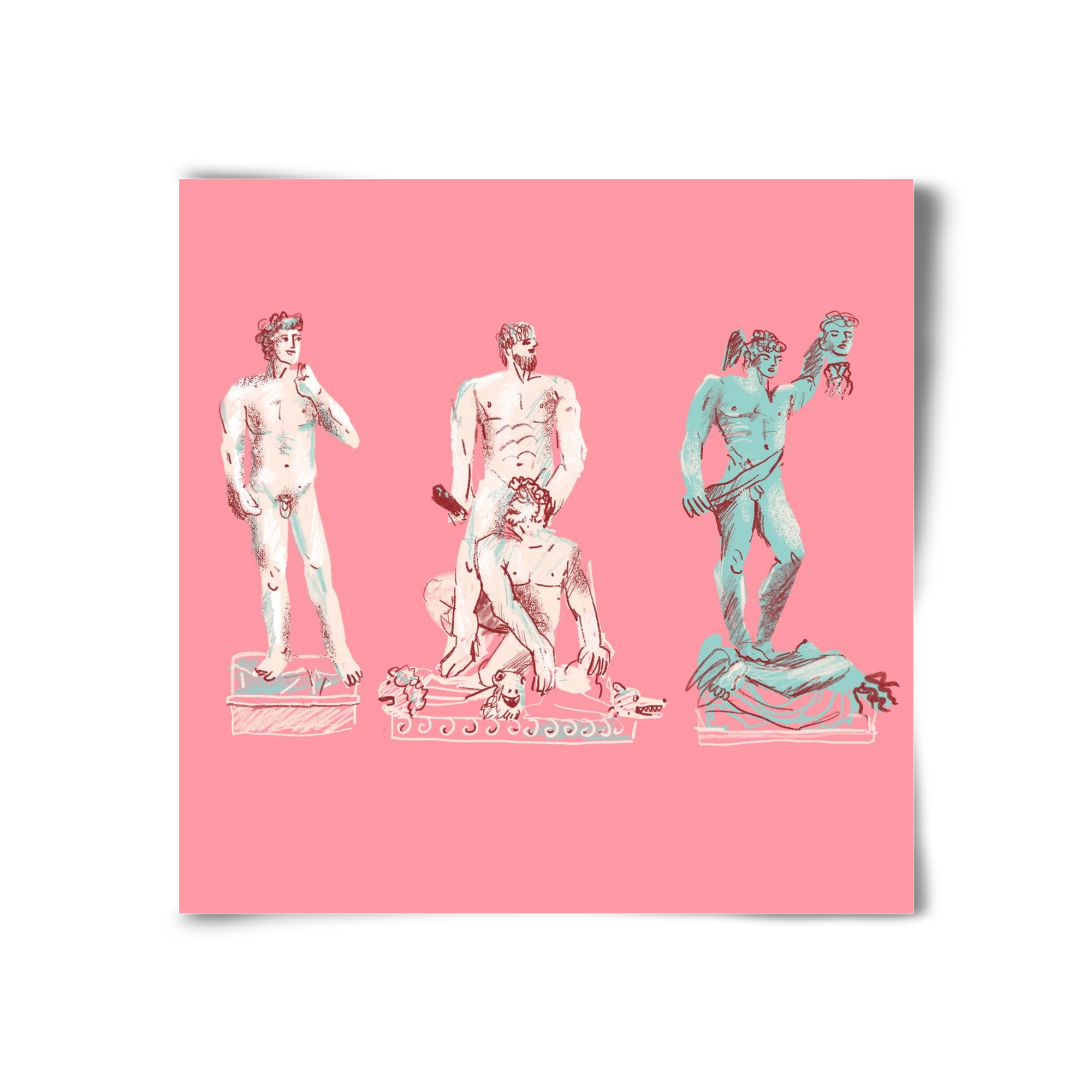 Statues from Florence, 30x30 cm, Keret nélkül