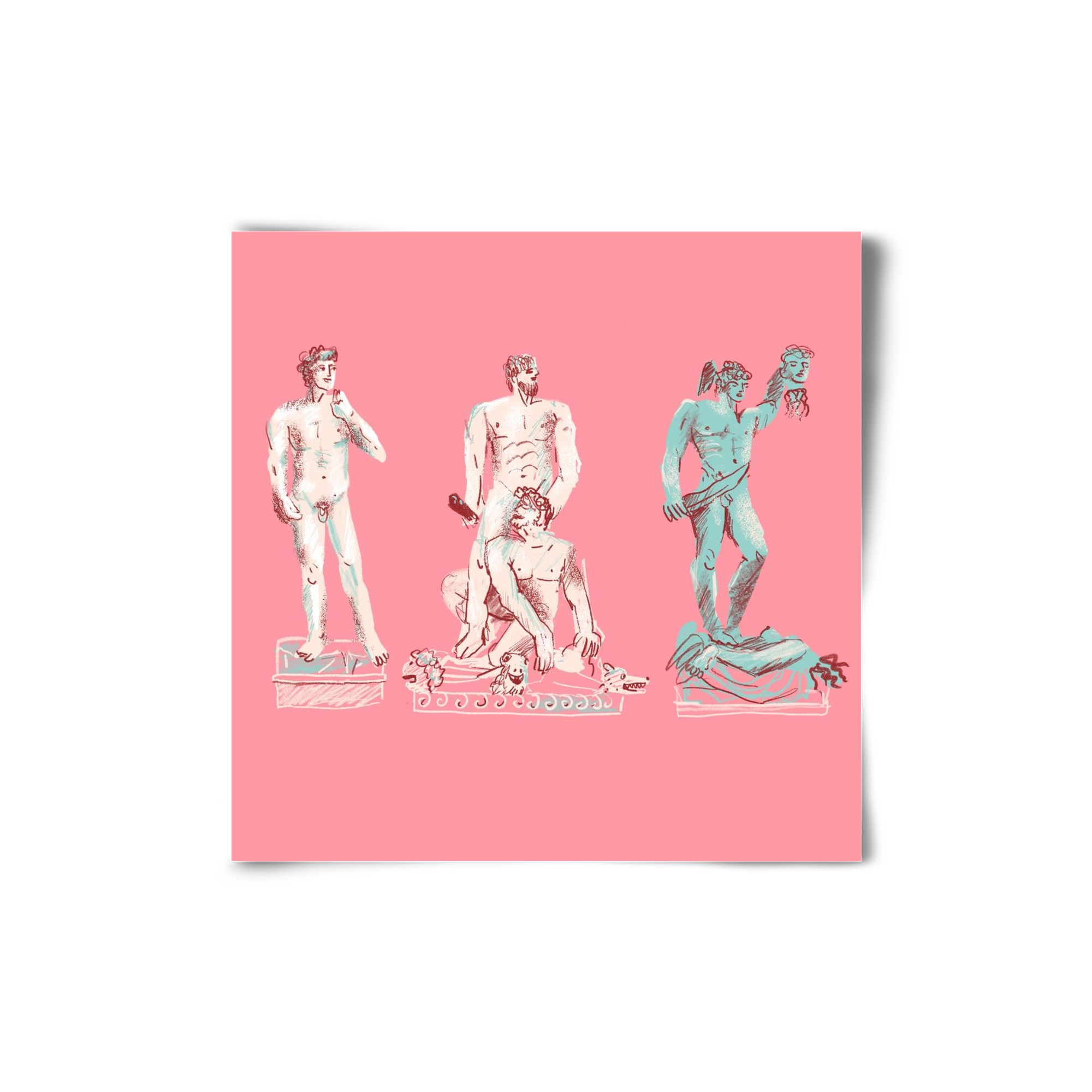 Statues from Florence, 20x20 cm, Keret nélkül