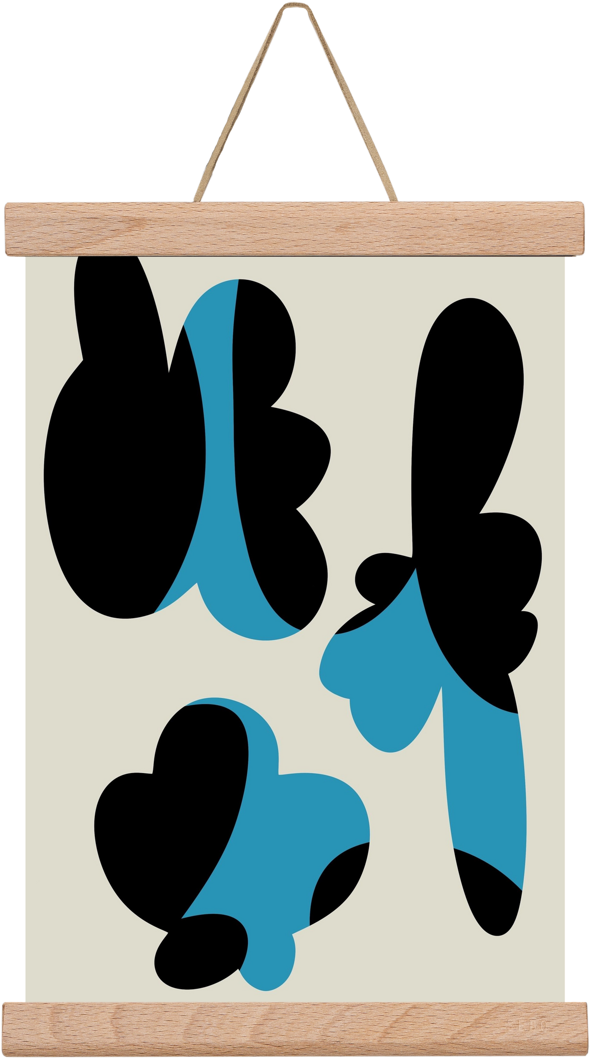 BLUE FLOWERS, 20x30 cm (20x30 cm), Tölgy akasztó