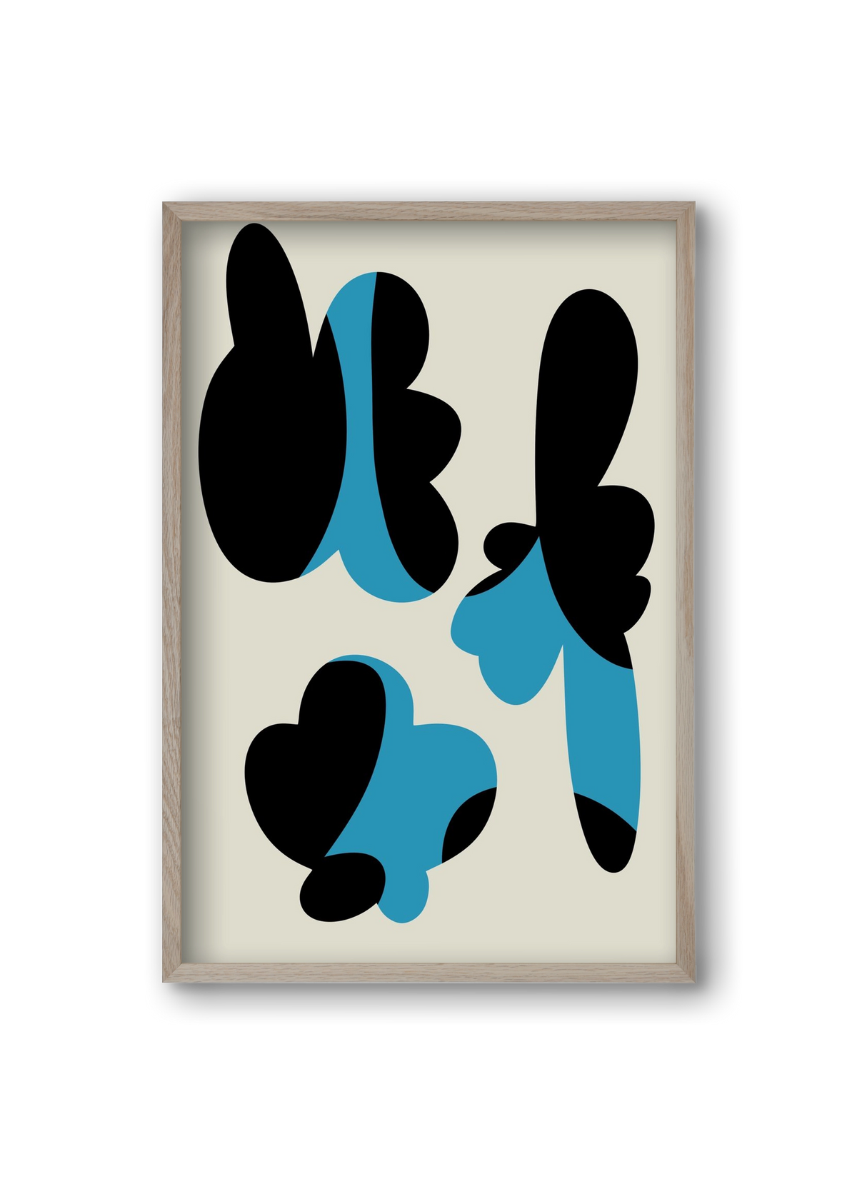 BLUE FLOWERS, 20x30 cm (20x30 cm), Tölgy keret