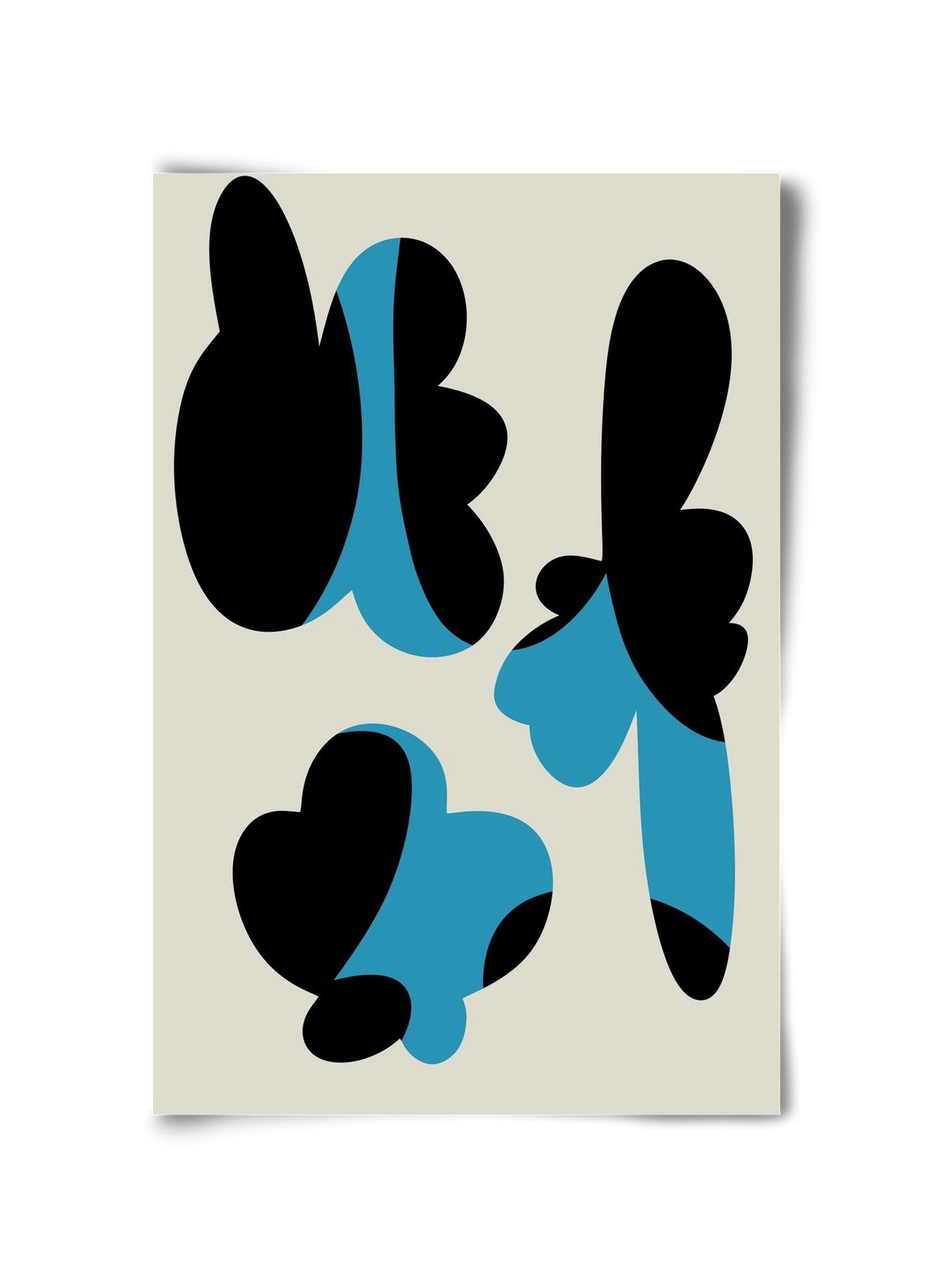 BLUE FLOWERS, 30x45 cm, Keret nélkül