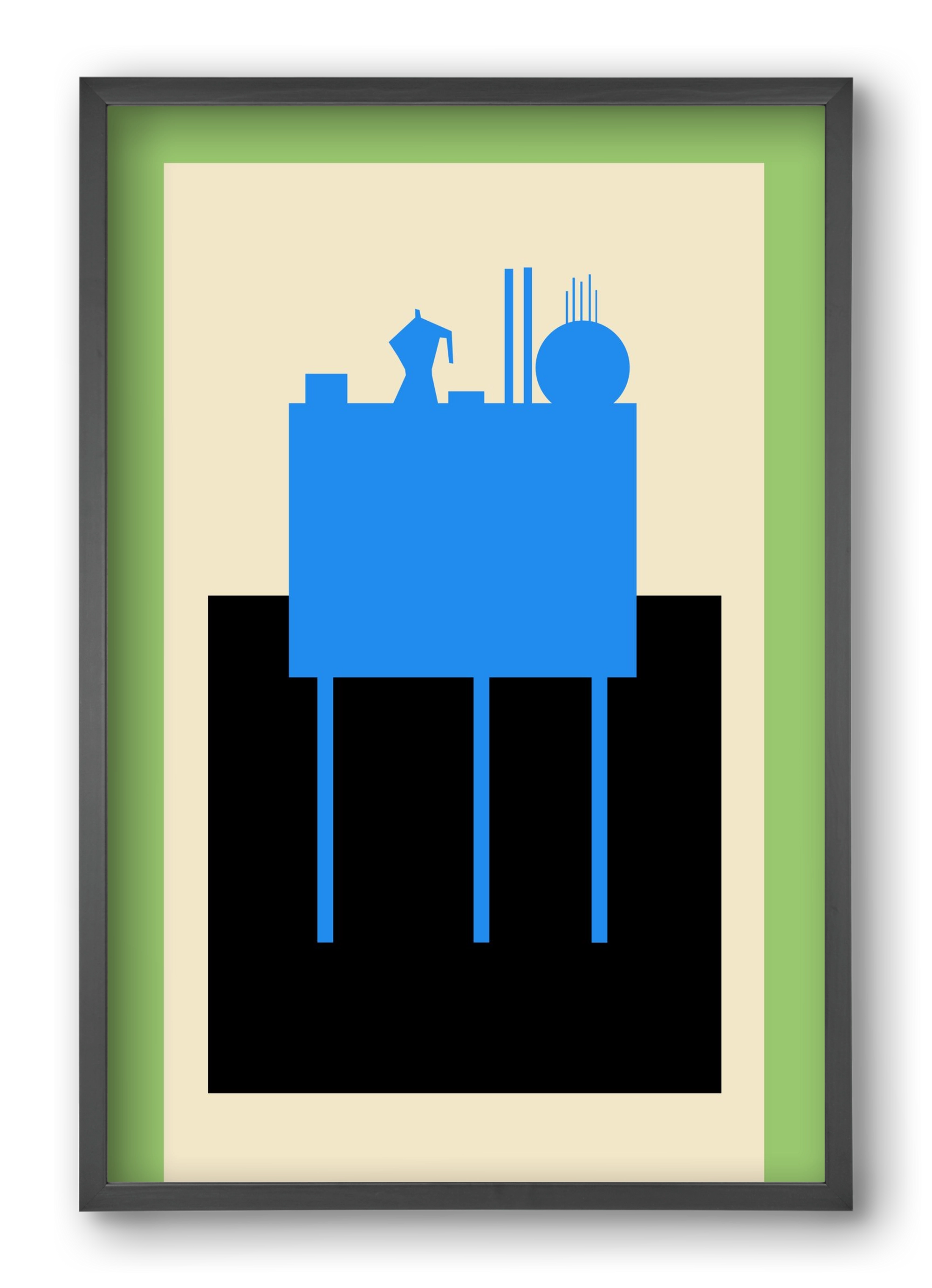 BLUE STILL LIFE, 40x60 cm (40x60 cm), Fekete keret