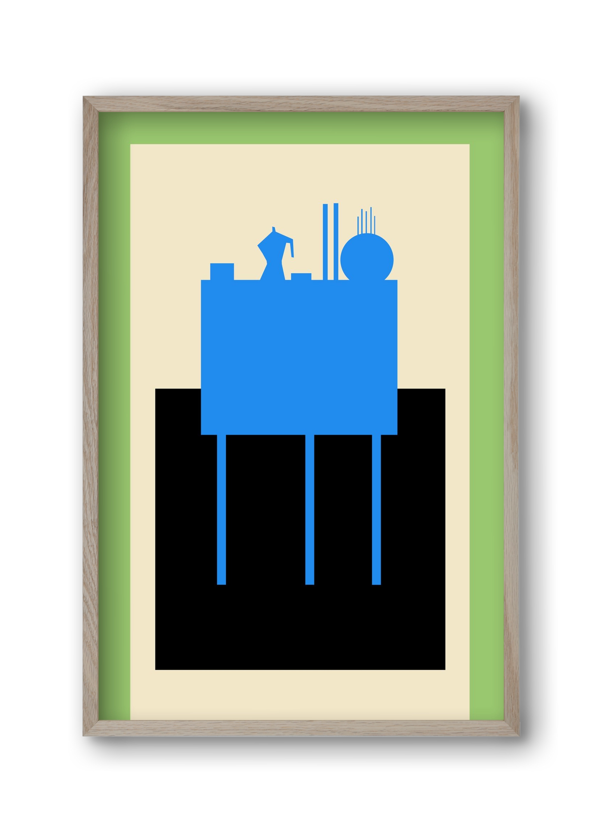 BLUE STILL LIFE, 30x45 cm (30x45 cm), Tölgy keret