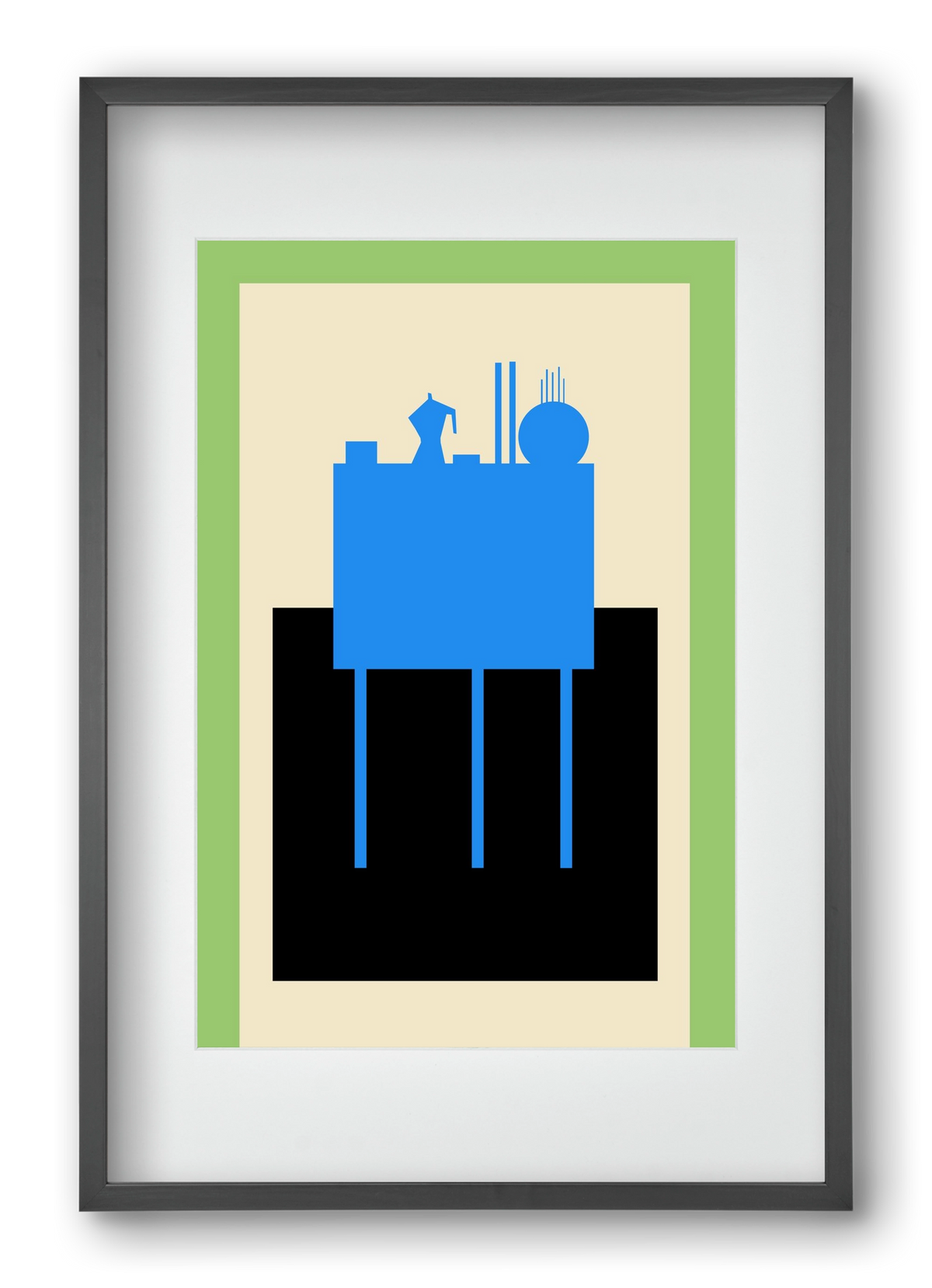 BLUE STILL LIFE, 40x60 cm (30x45 cm), Fekete keret, paszpartuval