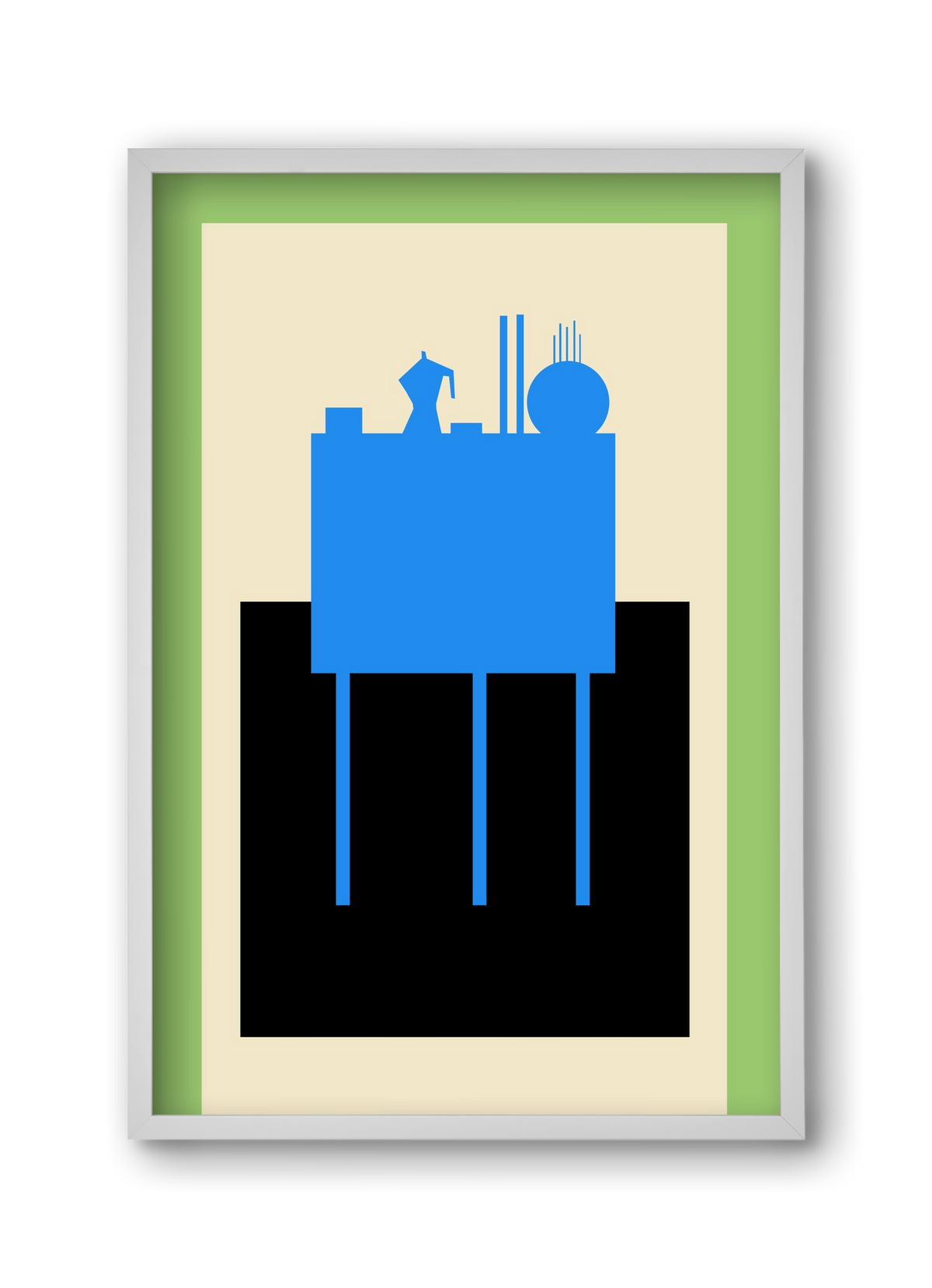 BLUE STILL LIFE, 30x45 cm (30x45 cm), Fehér keret