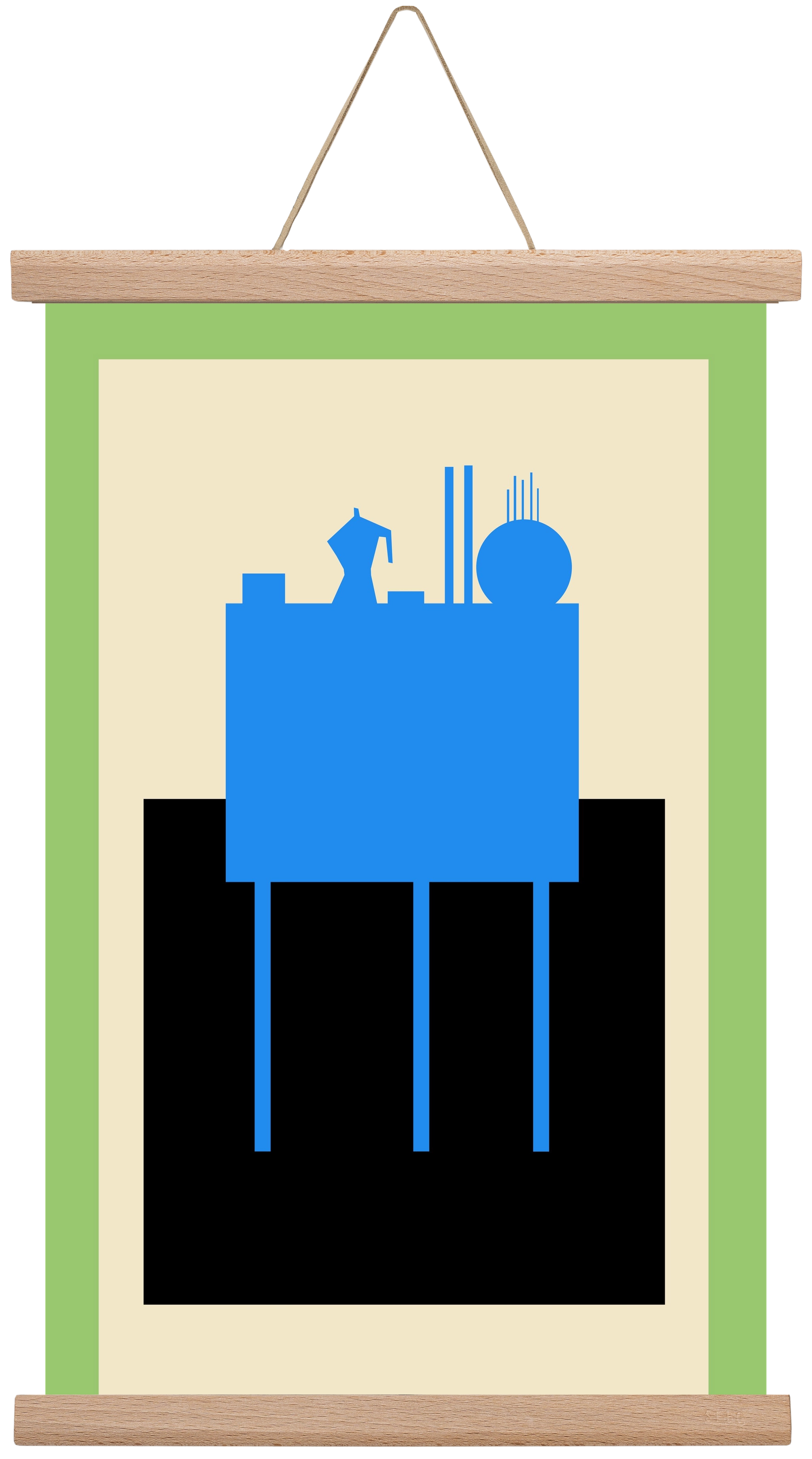 BLUE STILL LIFE, 30x45 cm (30x45 cm), Tölgy akasztó