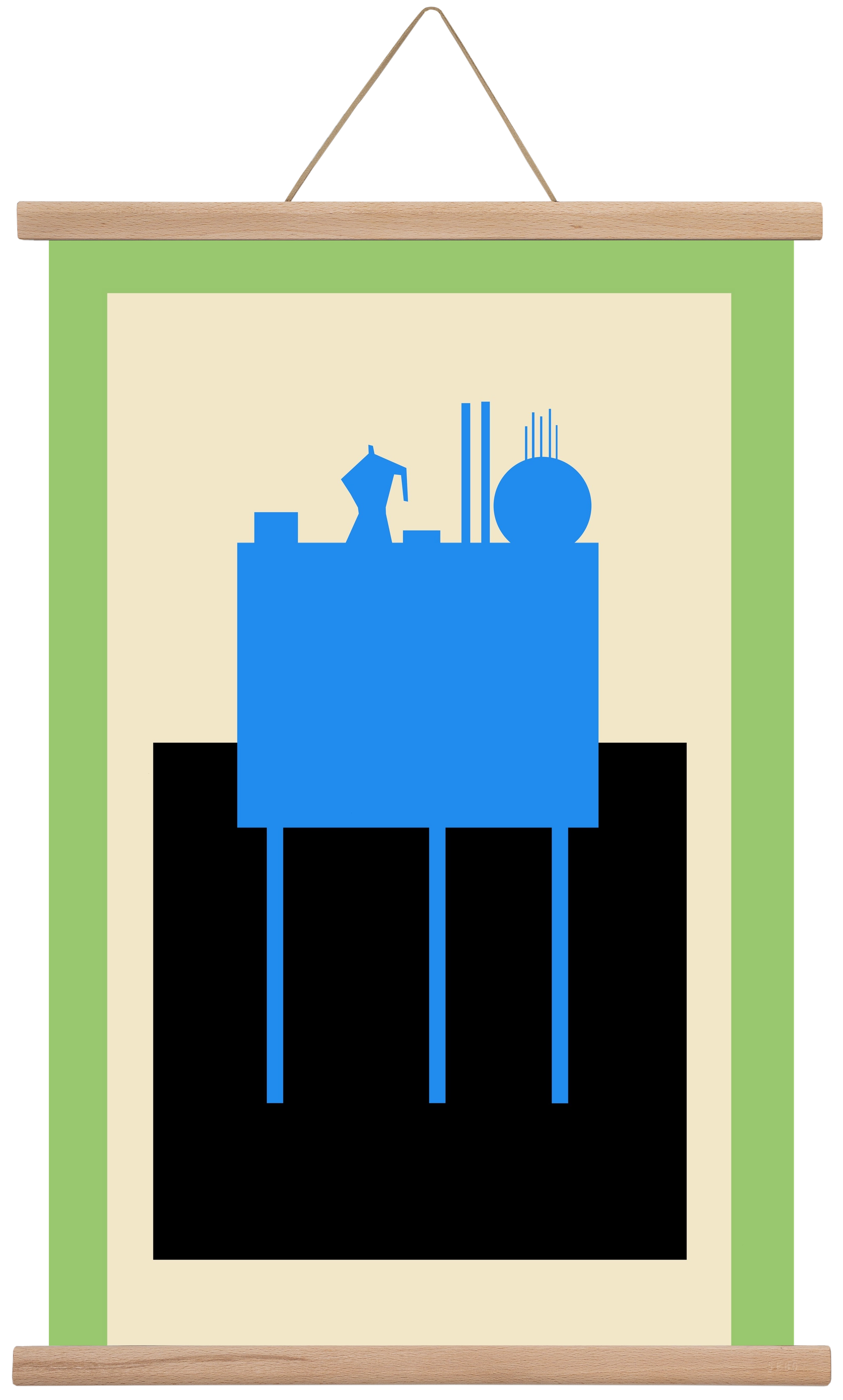 BLUE STILL LIFE, 40x60 cm (40x60 cm), Tölgy akasztó