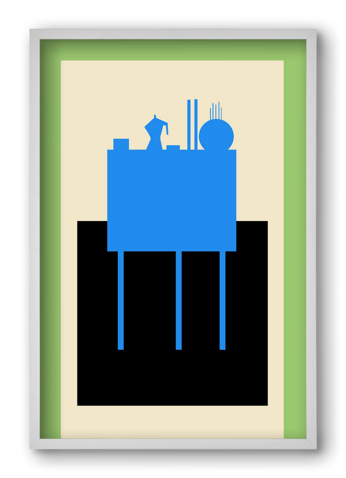 BLUE STILL LIFE, 40x60 cm (40x60 cm), Fehér keret